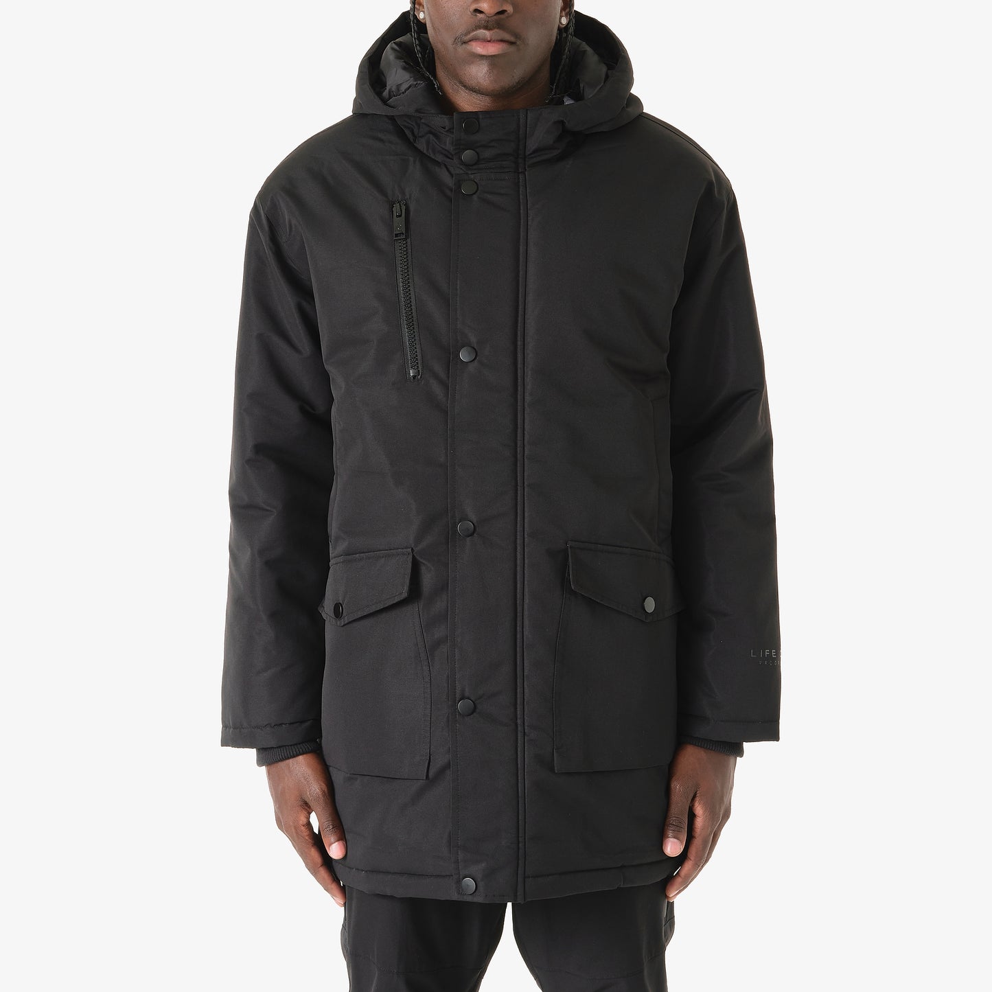 J72. BLACK PARKA JACKET