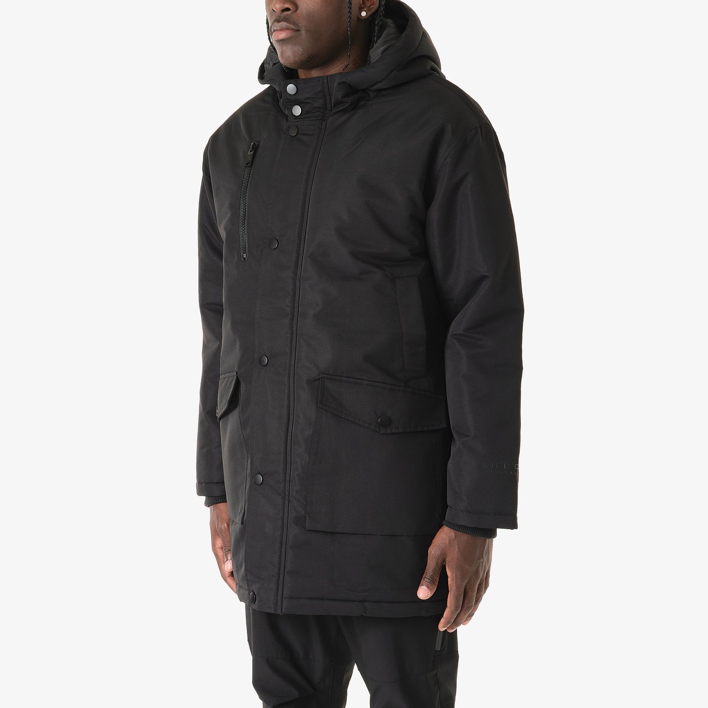 J72. BLACK PARKA JACKET