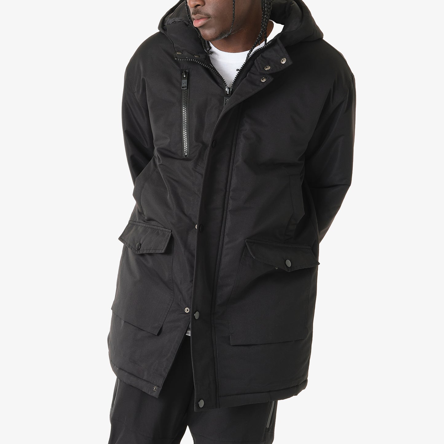 J72. BLACK PARKA JACKET