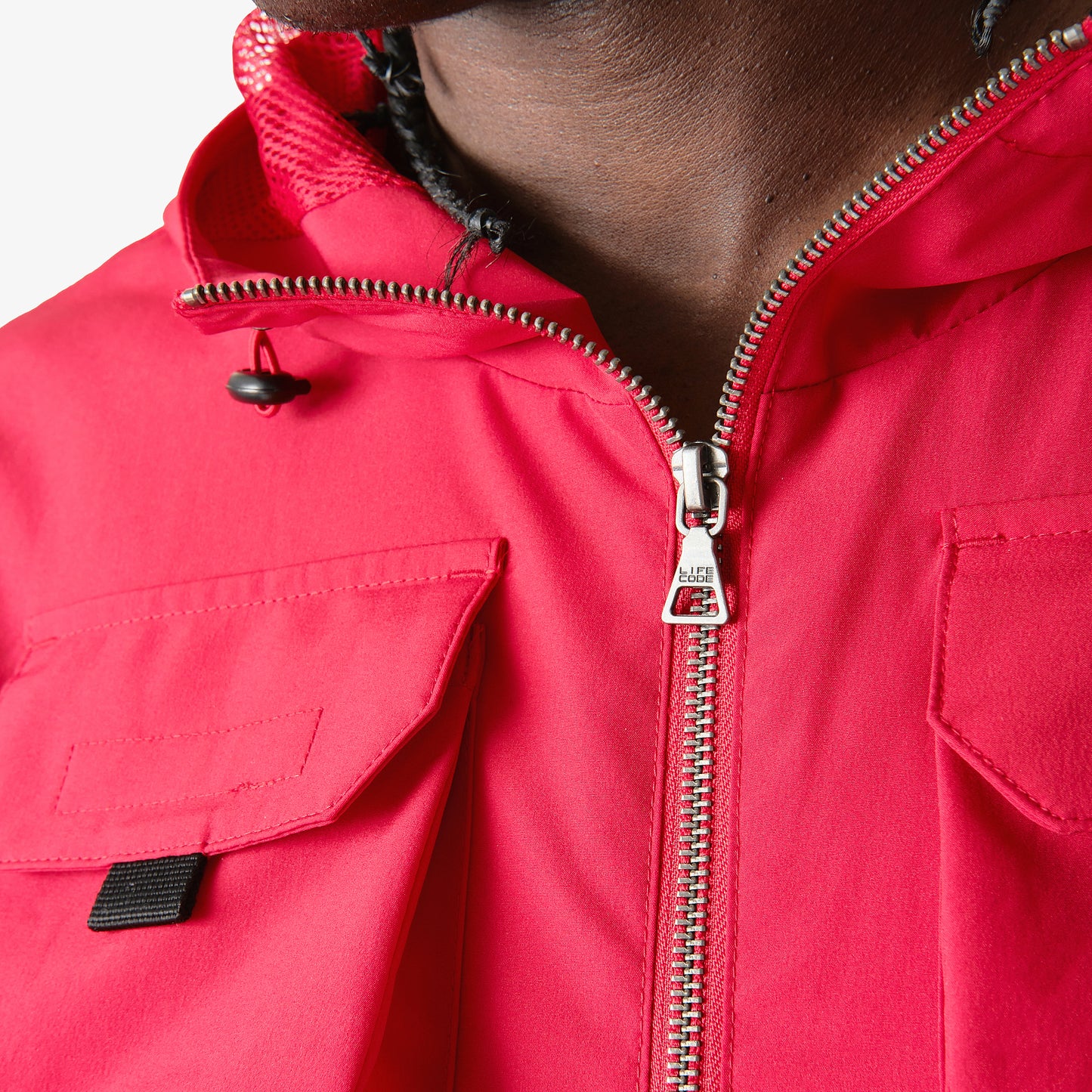 J05. RED PULLOVER WINDBREAKER