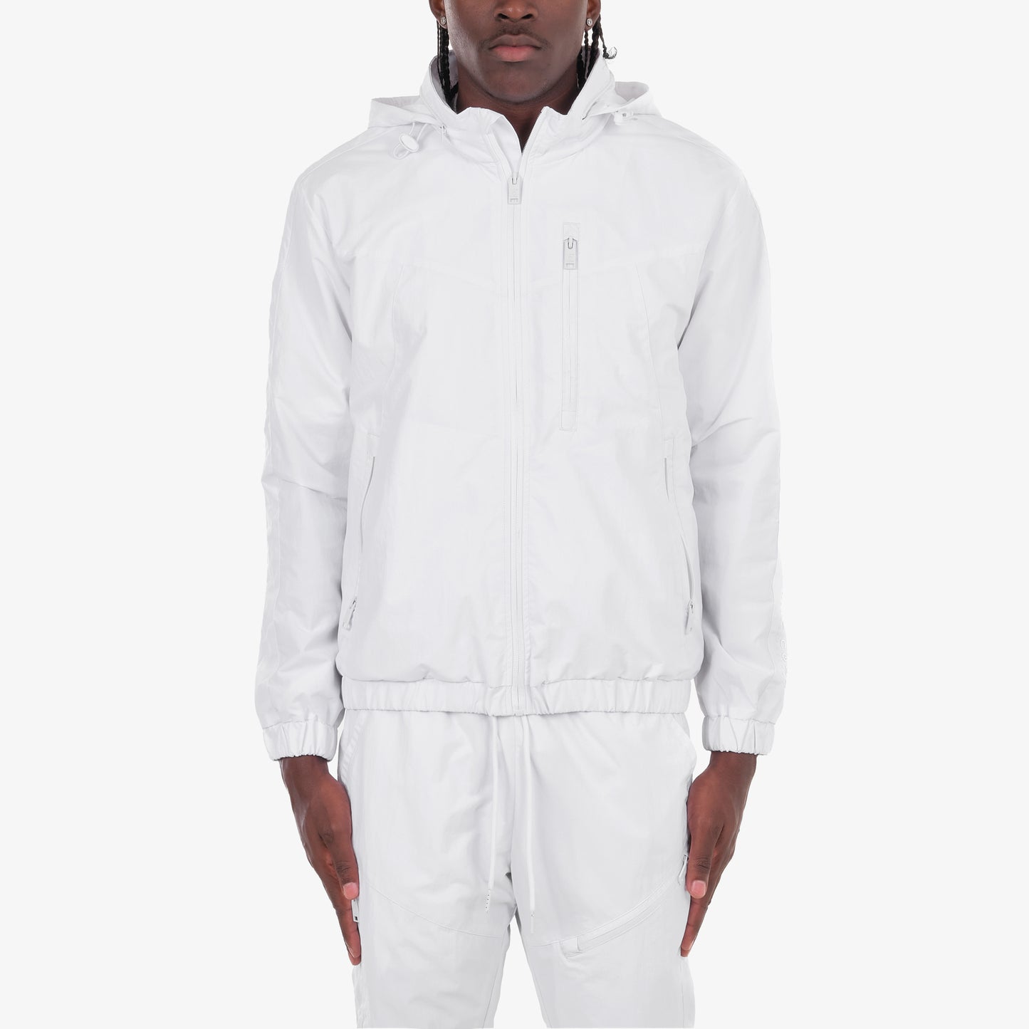 J81. WHITE FULL ZIP LIGHTWEIGHT JACKET