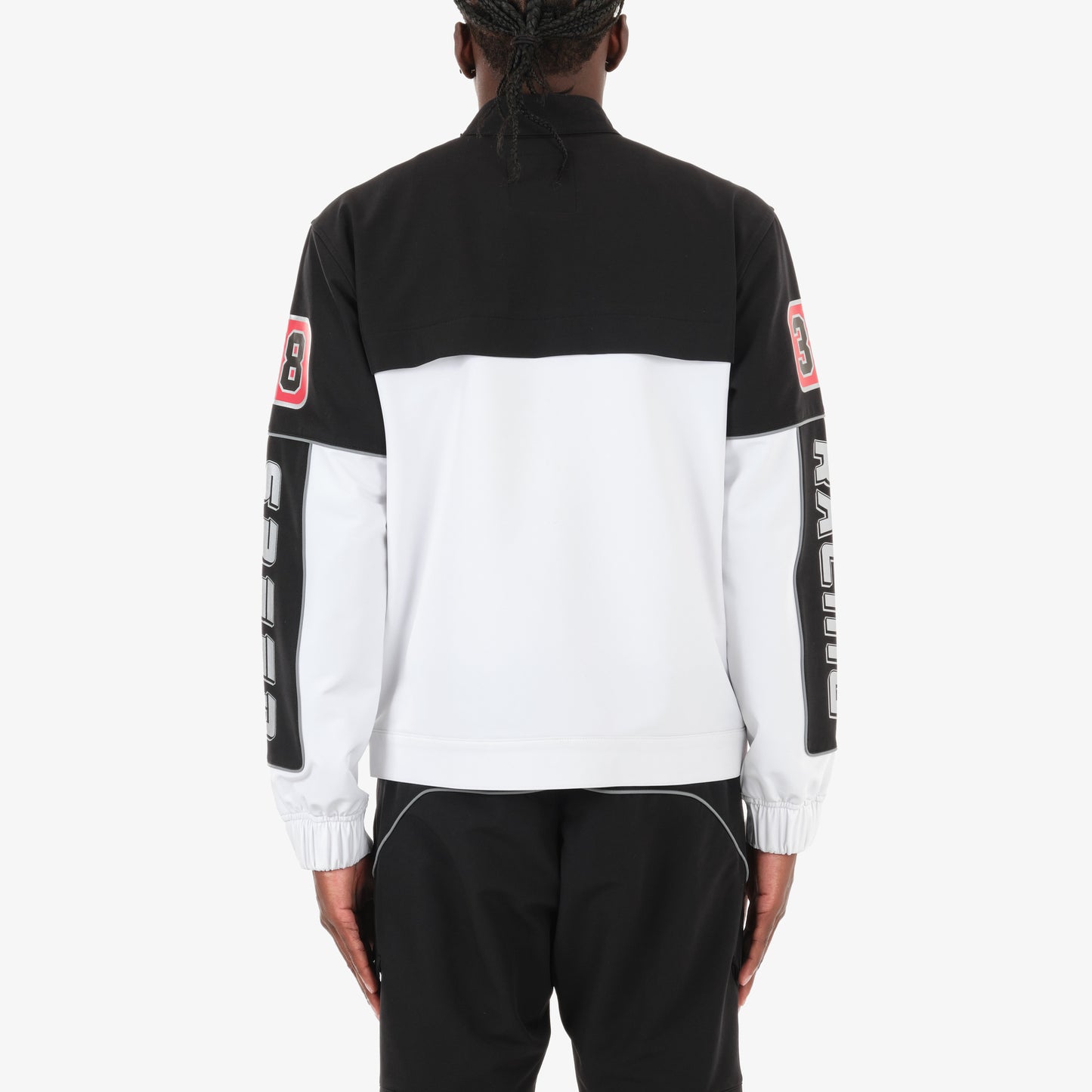 J91. BLACK / WHITE RACING JACKET