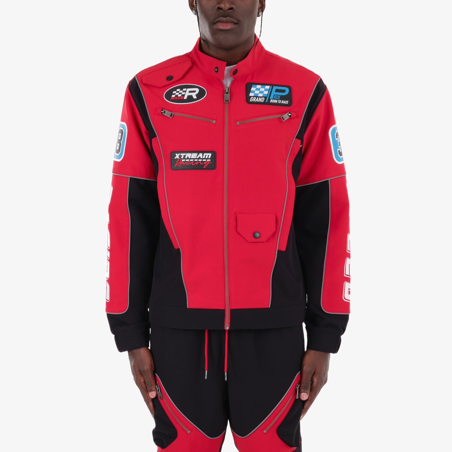 J91. RED / BLACK RACING JACKET