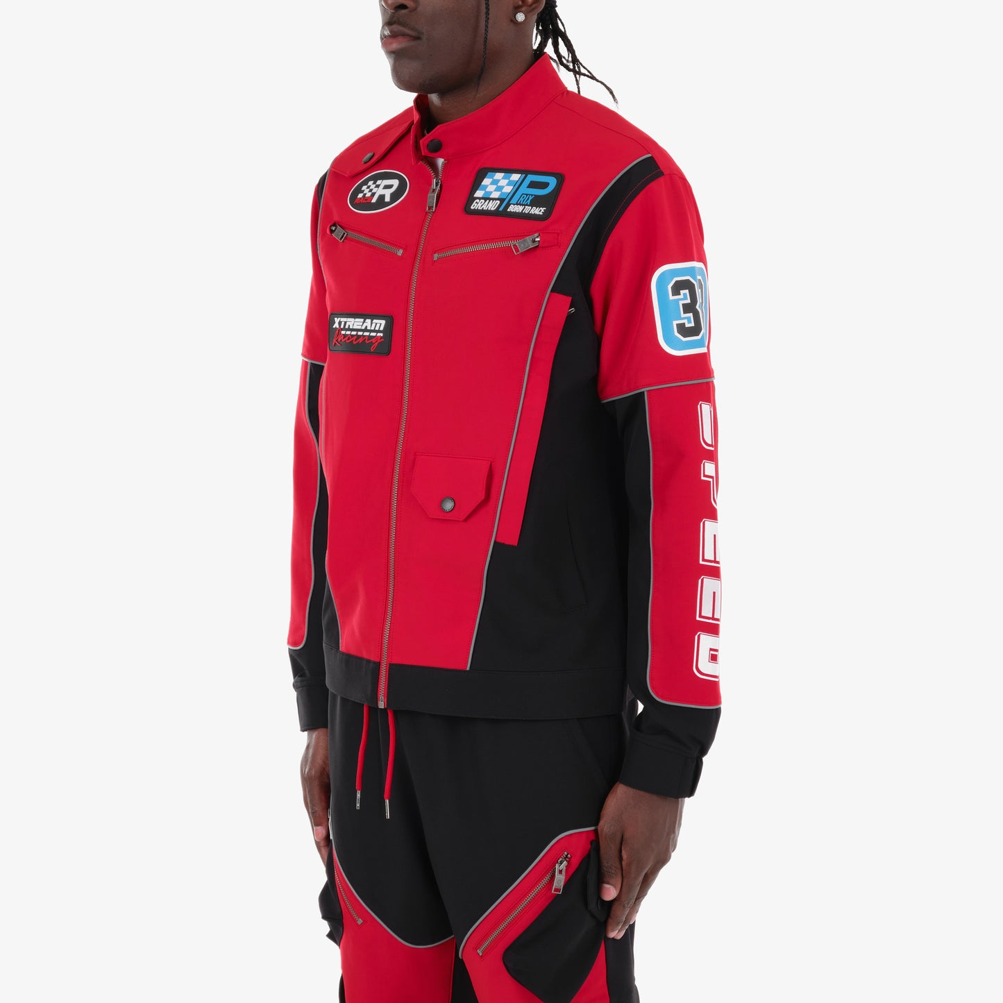 J91. RED / BLACK RACING JACKET