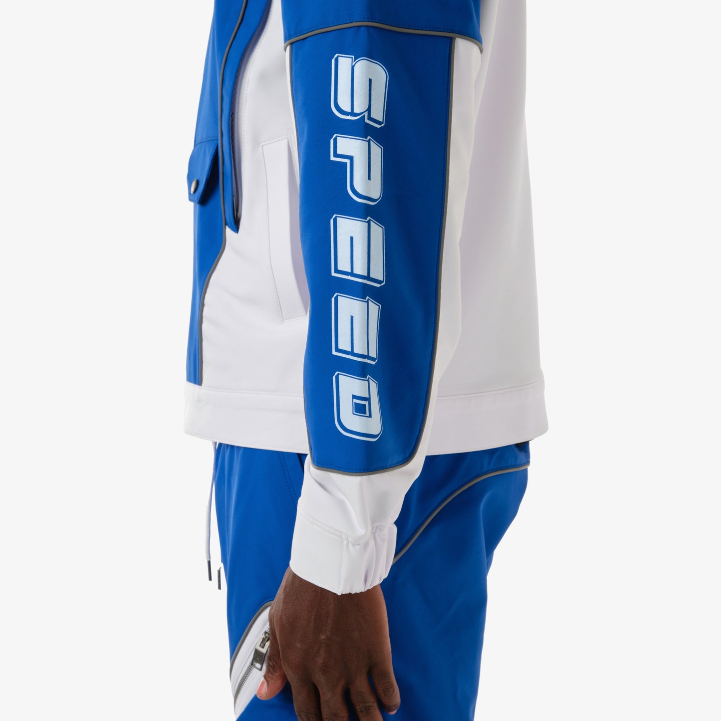 J91. ROYAL BLUE / WHITE RACING JACKET