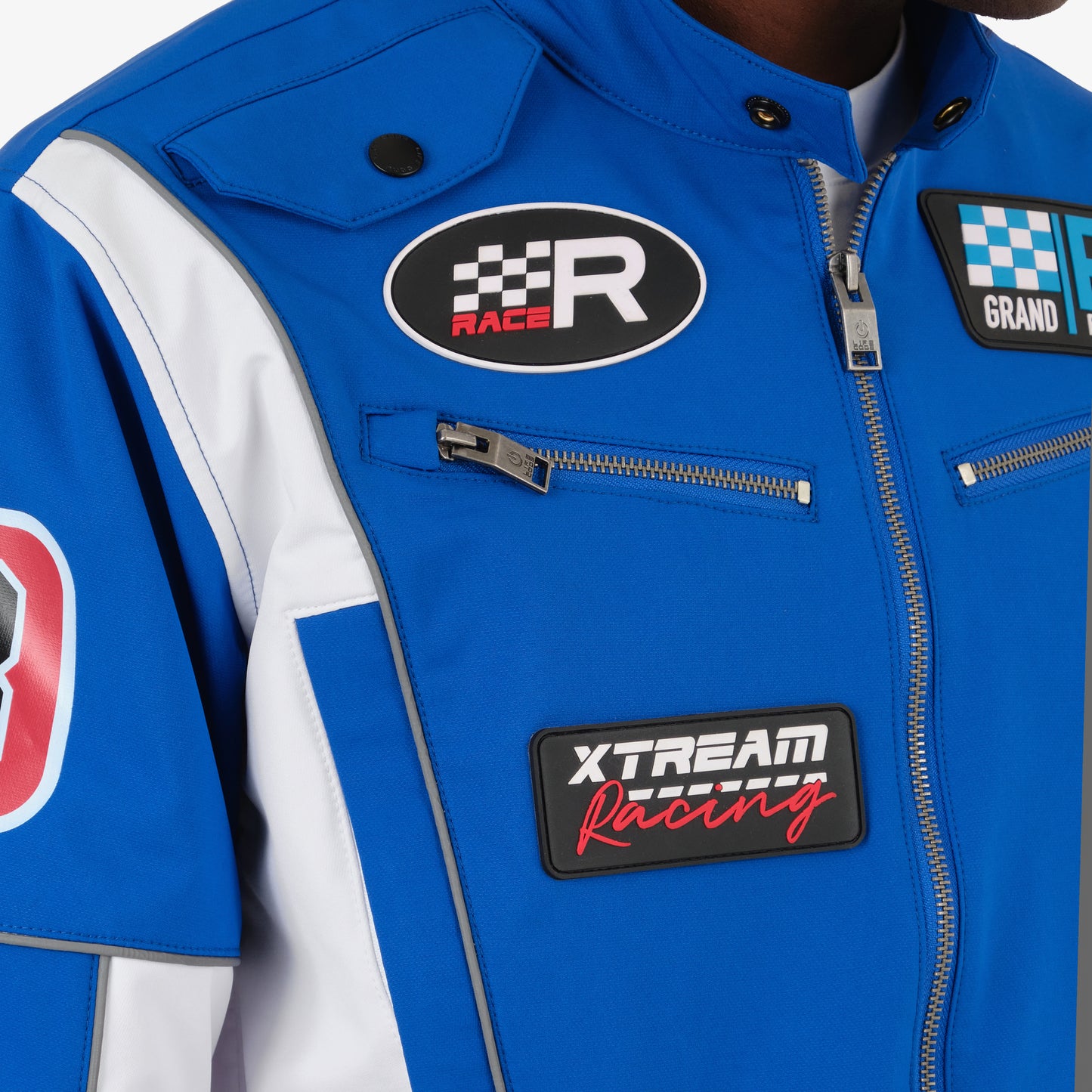 J91. ROYAL BLUE / WHITE RACING JACKET