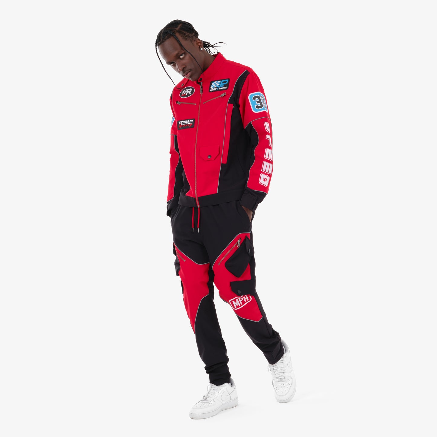 J91. RED / BLACK RACING JACKET