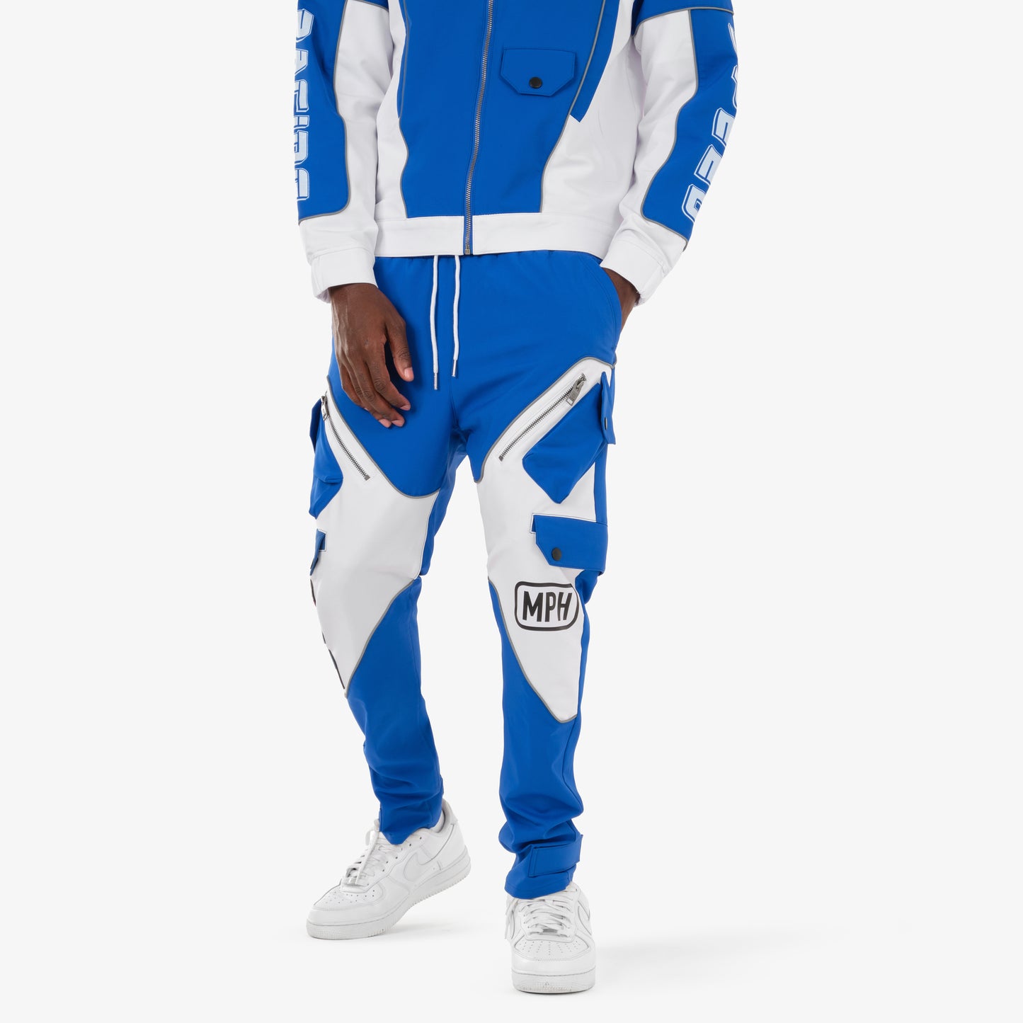 P90. ROYAL BLUE / WHITE RACING PANTS