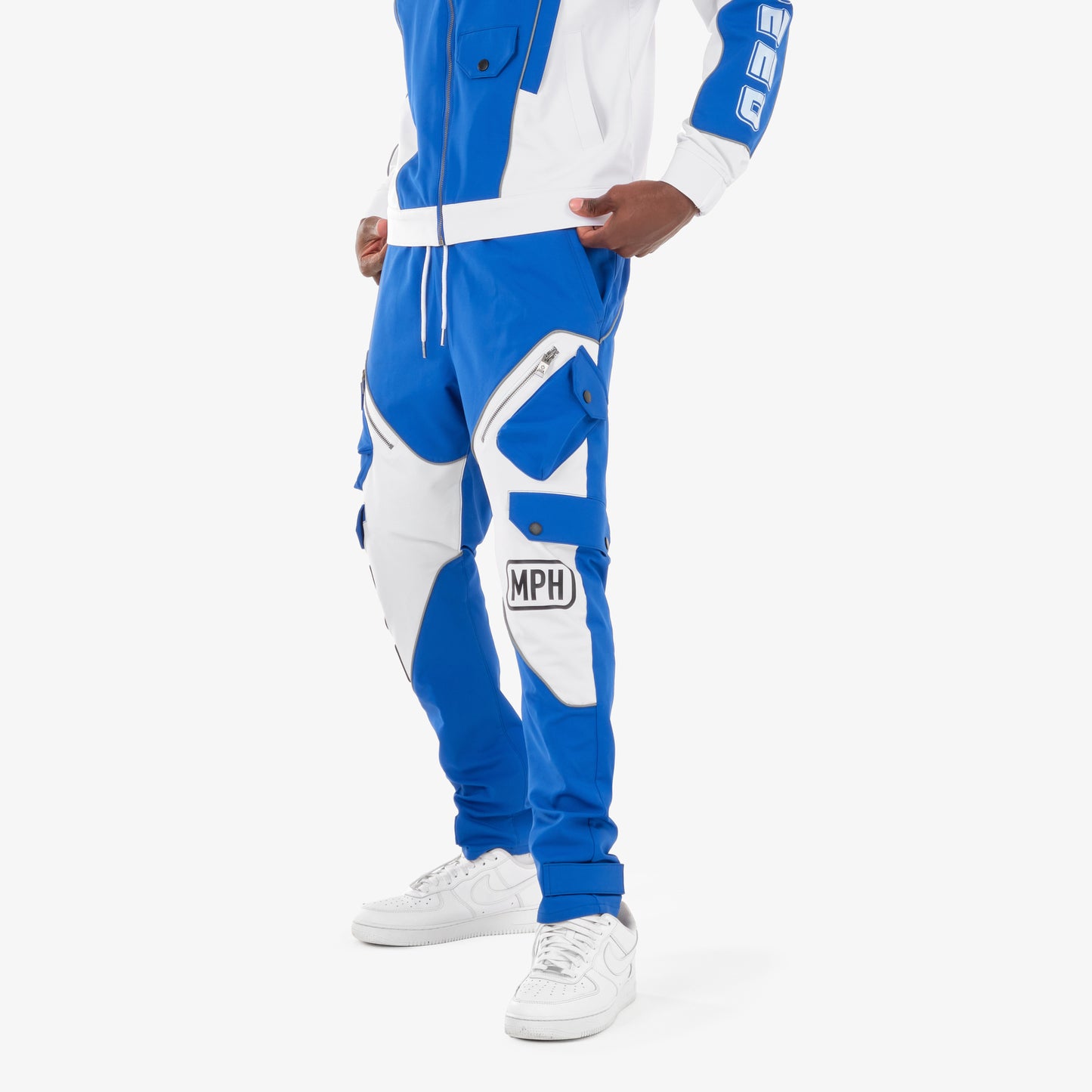 P90. ROYAL BLUE / WHITE RACING PANTS