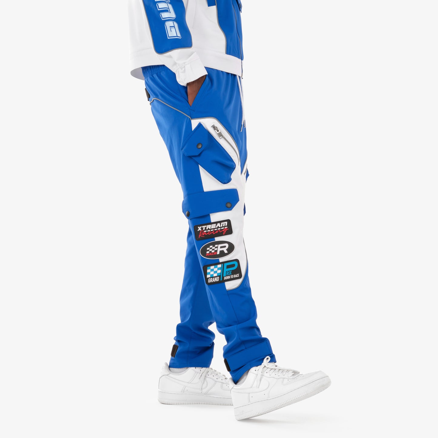 P90. ROYAL BLUE / WHITE RACING PANTS