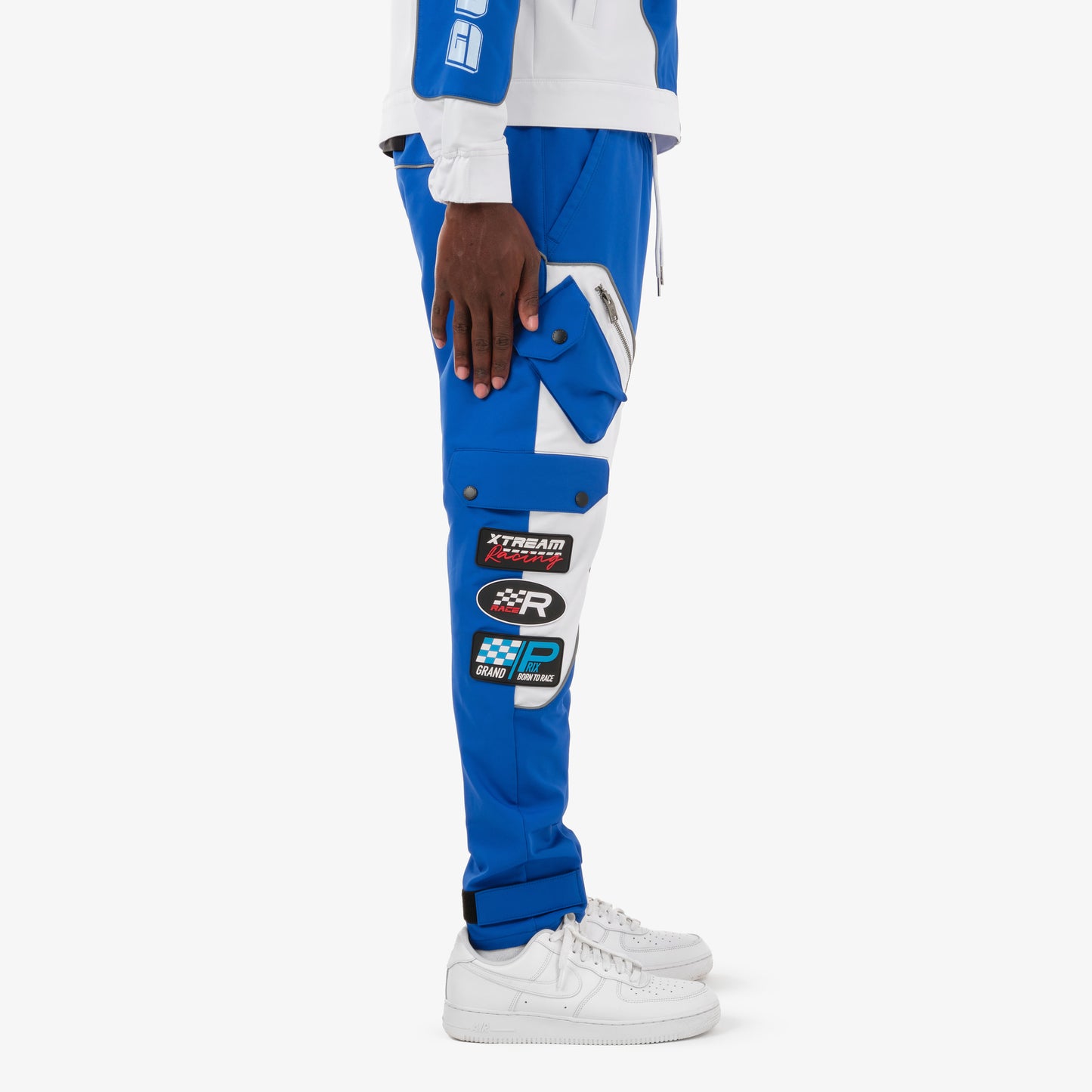 P90. ROYAL BLUE / WHITE RACING PANTS