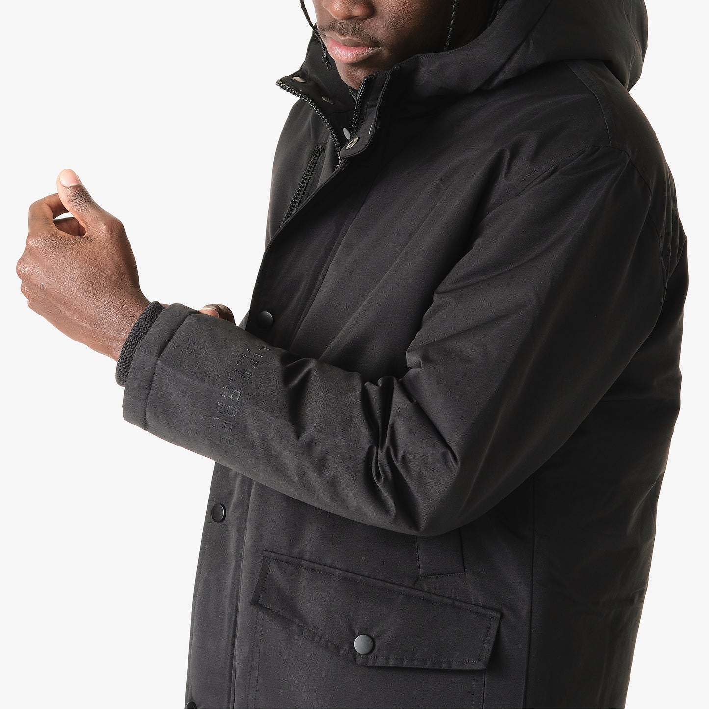 J72. BLACK PARKA JACKET