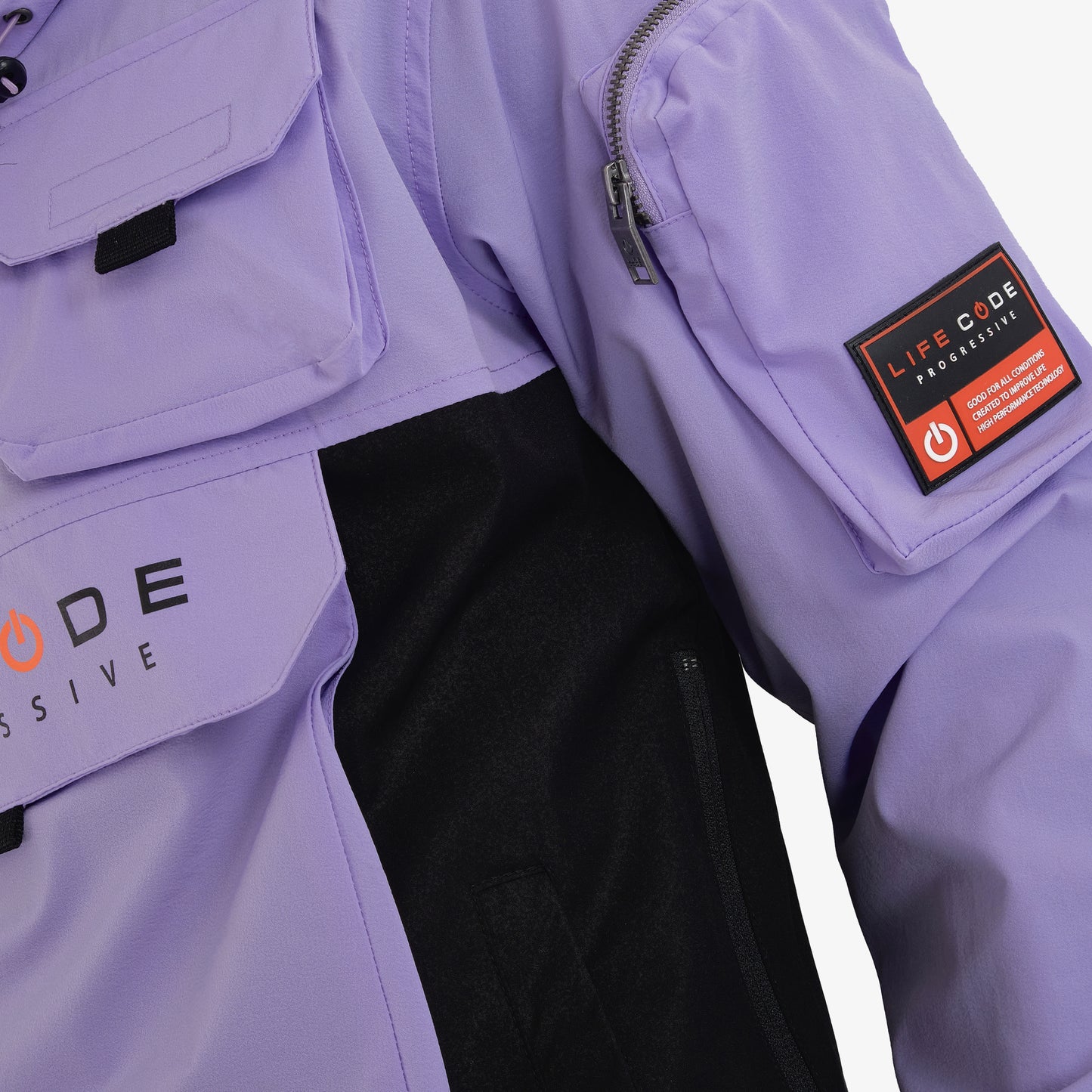 J03. LAVENDER / BLACK PULLOVER WINDBREAKER
