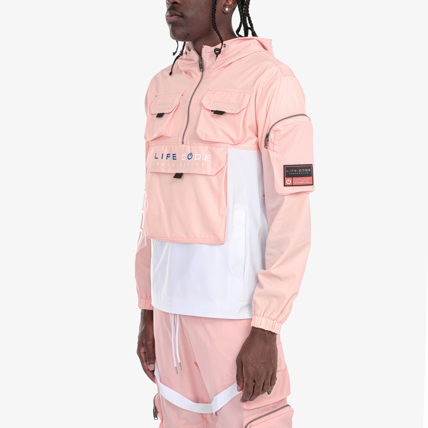 J03. PINK PULLOVER WINDBREAKER