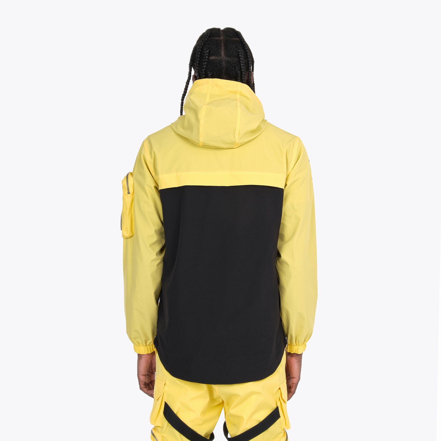J03. YELLOW/BLACK PULLOVER WINDBREAKER