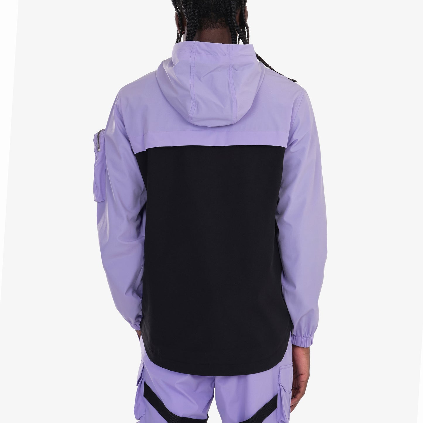 J03. LAVENDER / BLACK PULLOVER WINDBREAKER