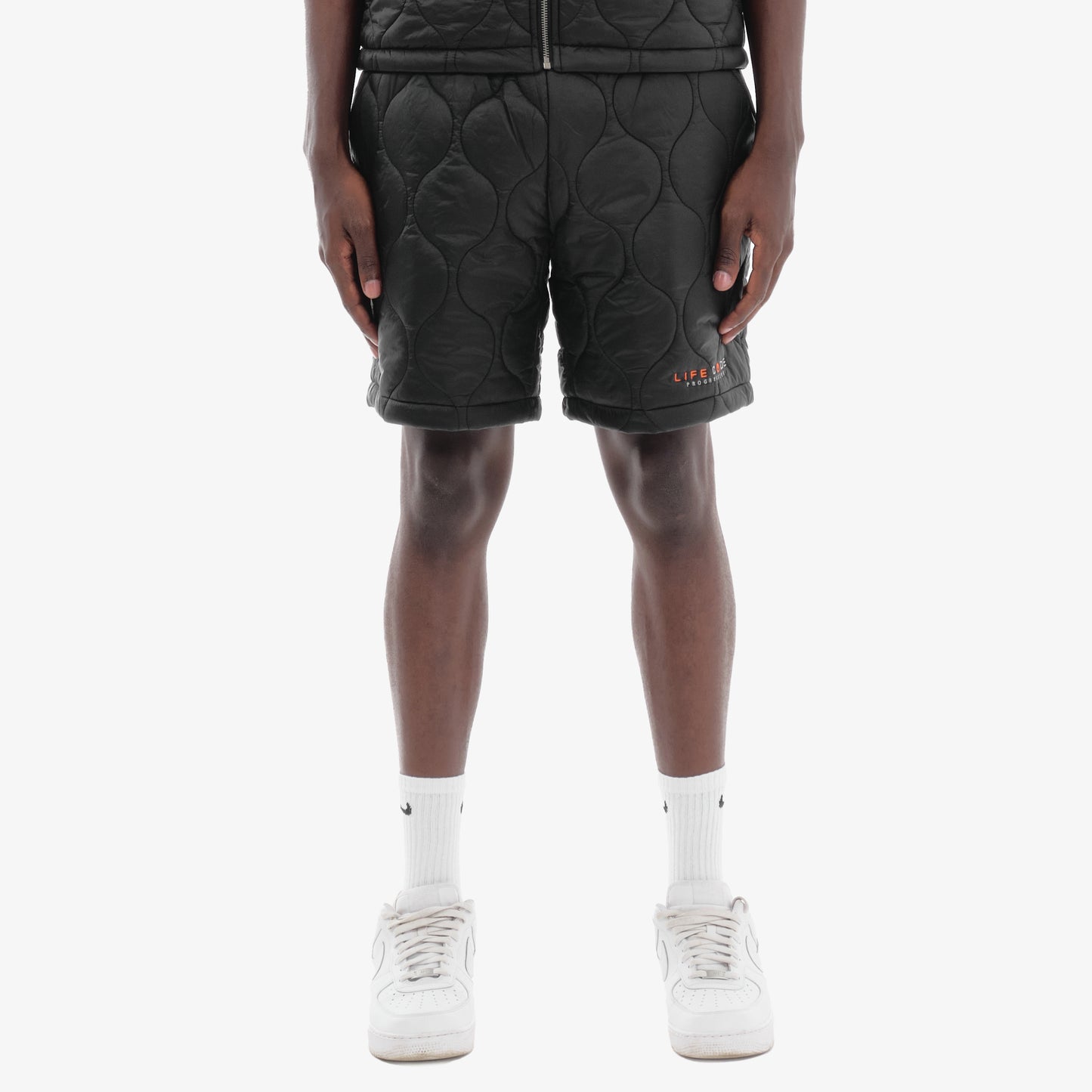 P62. BLACK QUILT SHORTS