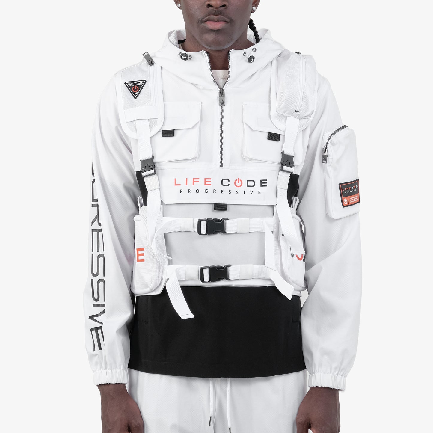 V12. WHITE UTILITY VEST (BACKPACK)