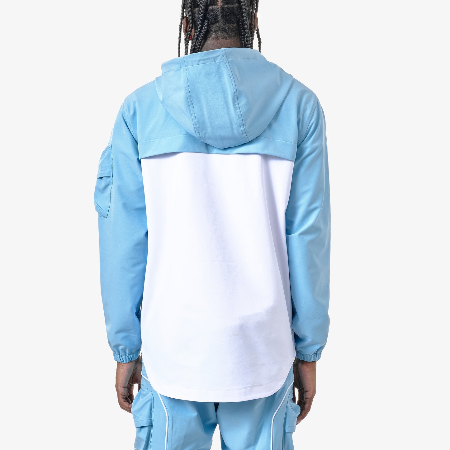 J20. LIGHT BLUE 3M PULLOVER WINDBREAKER