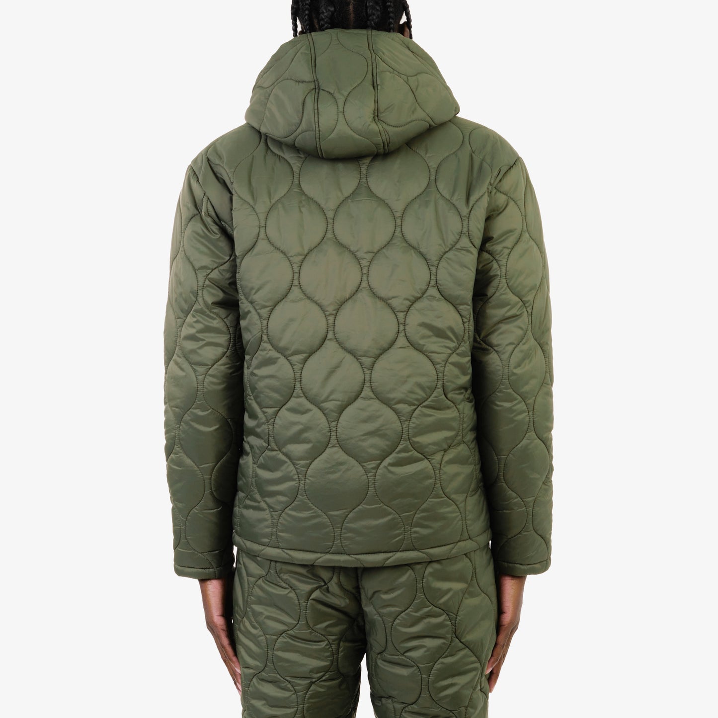 J61. OLIVE FULL-ZIP QUILT JACKET