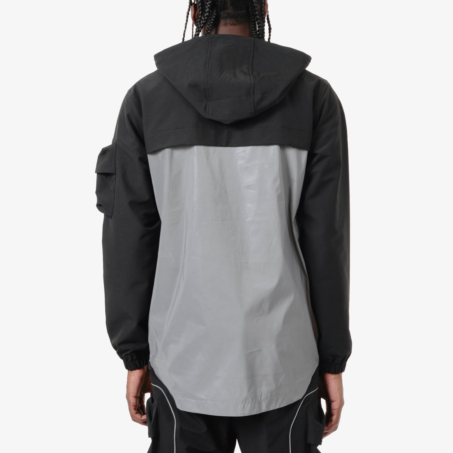 J20. BLACK 3M PULLOVER WINDBREAKER