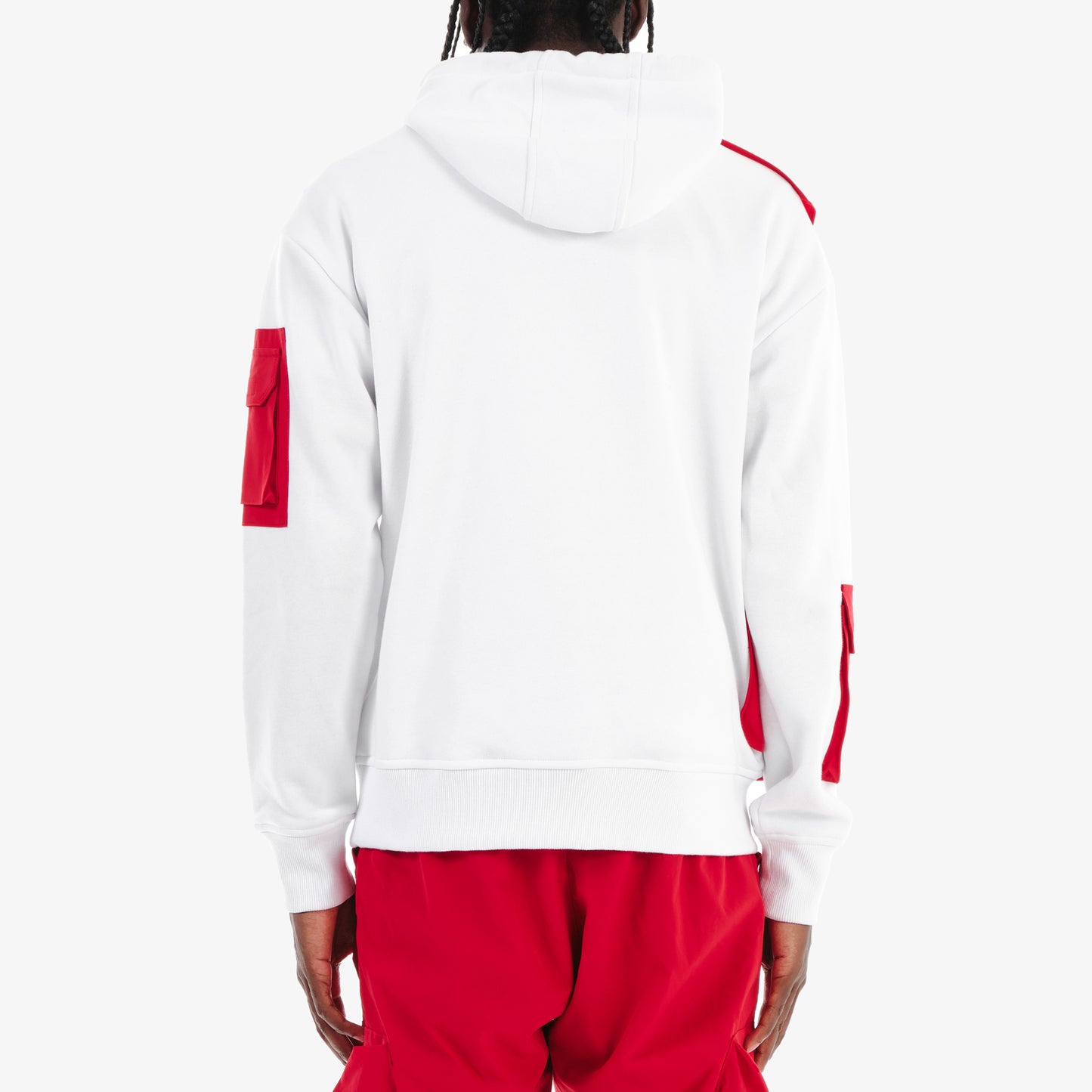 J35. RED / WHITE UTILITY HOODIE