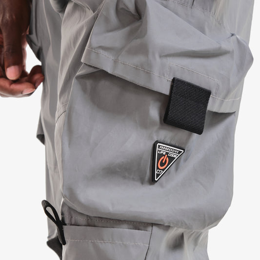 P27. REFLECTIVE SILVER TASLAN CARGO PANTS