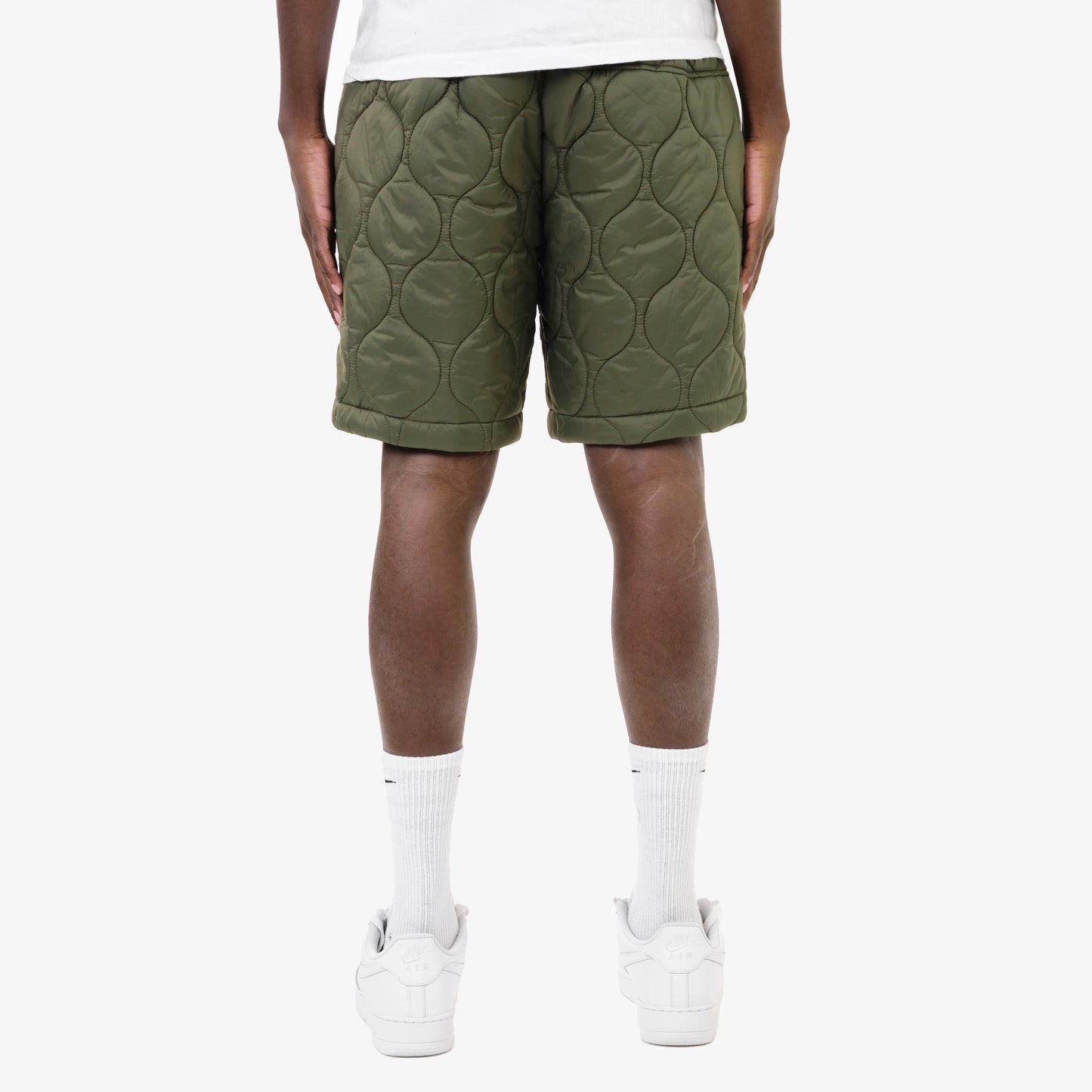P62. OLIVE QUILT SHORTS