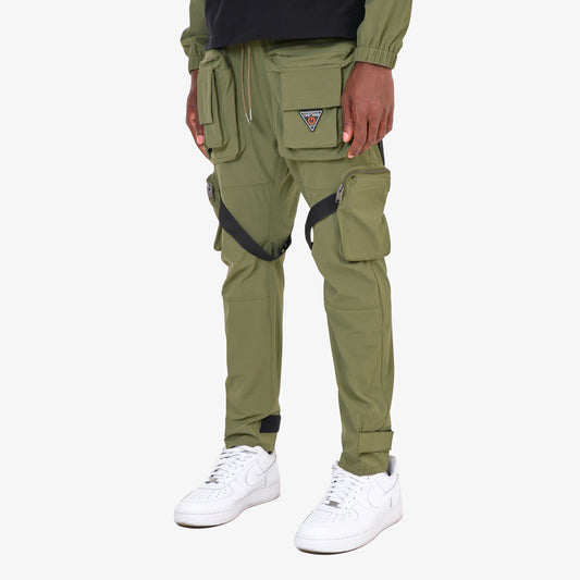 V2. OLIVE CARGO PANTS W/ STRAPS
