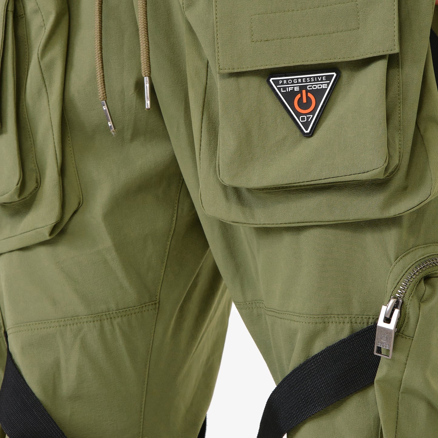 V2. OLIVE CARGO PANTS W/ STRAPS