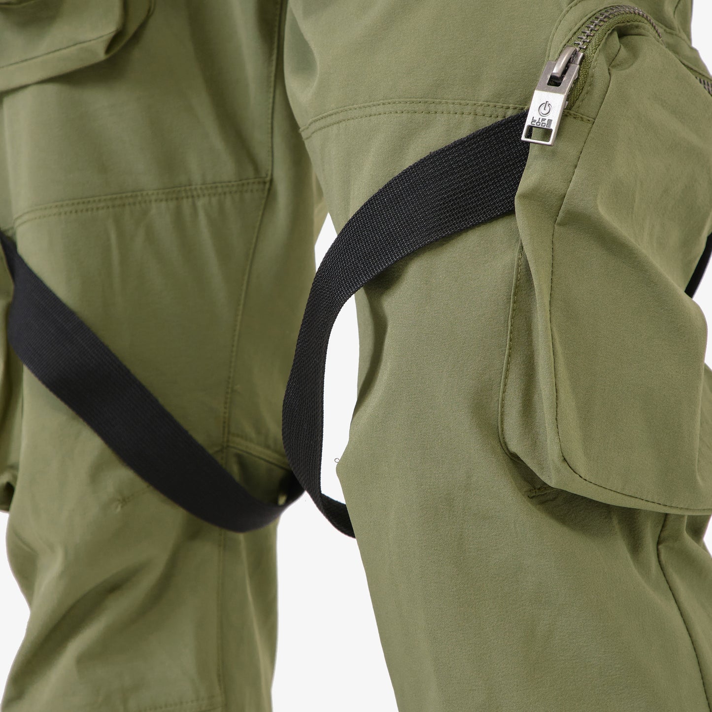 V2. OLIVE CARGO PANTS W/ STRAPS