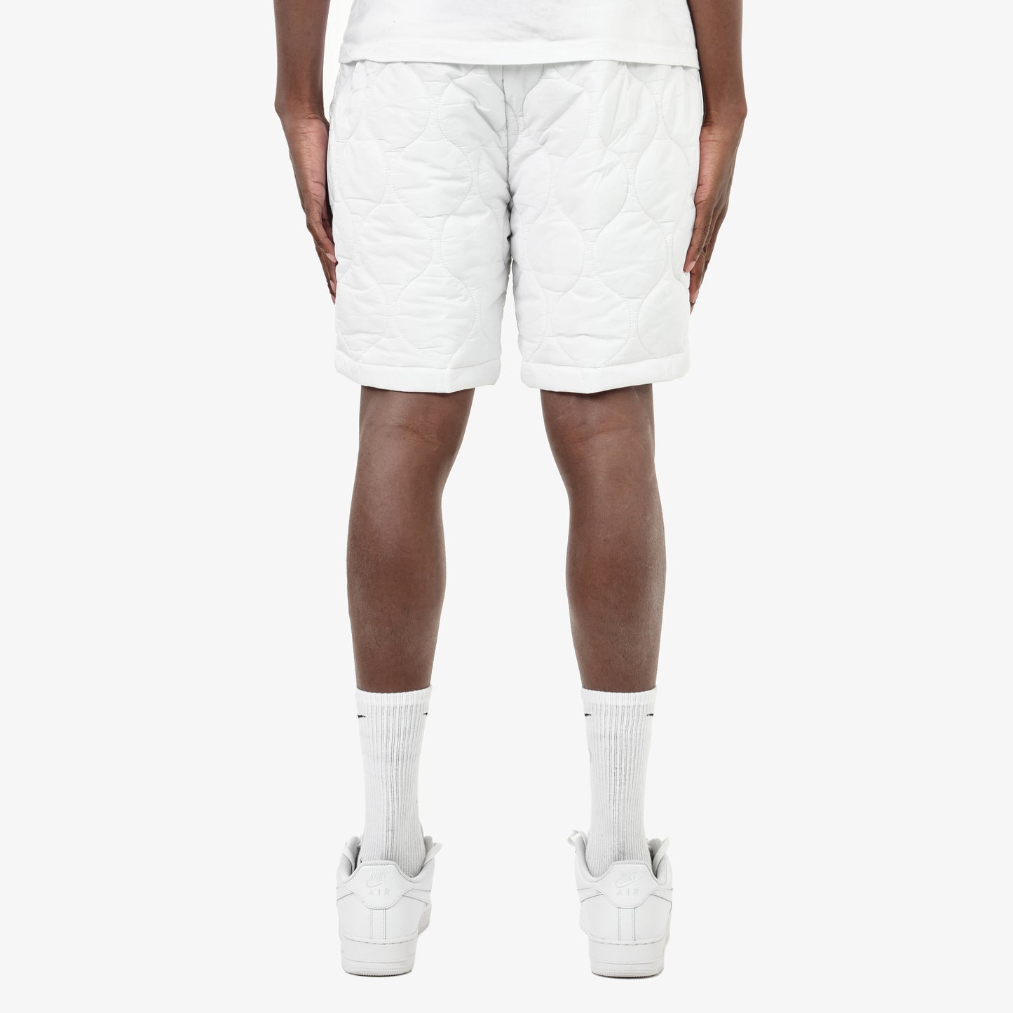P62. WHITE QUILT SHORTS