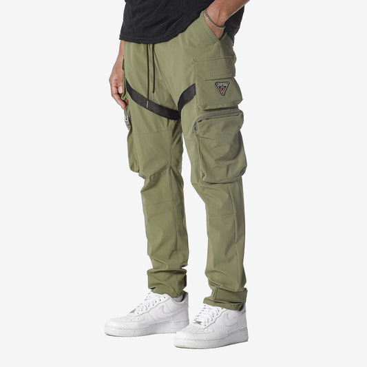 LIFE CODE OLIVE CARGO PANTS W/ STRAPS & ZIPPERS - Copper Rivet