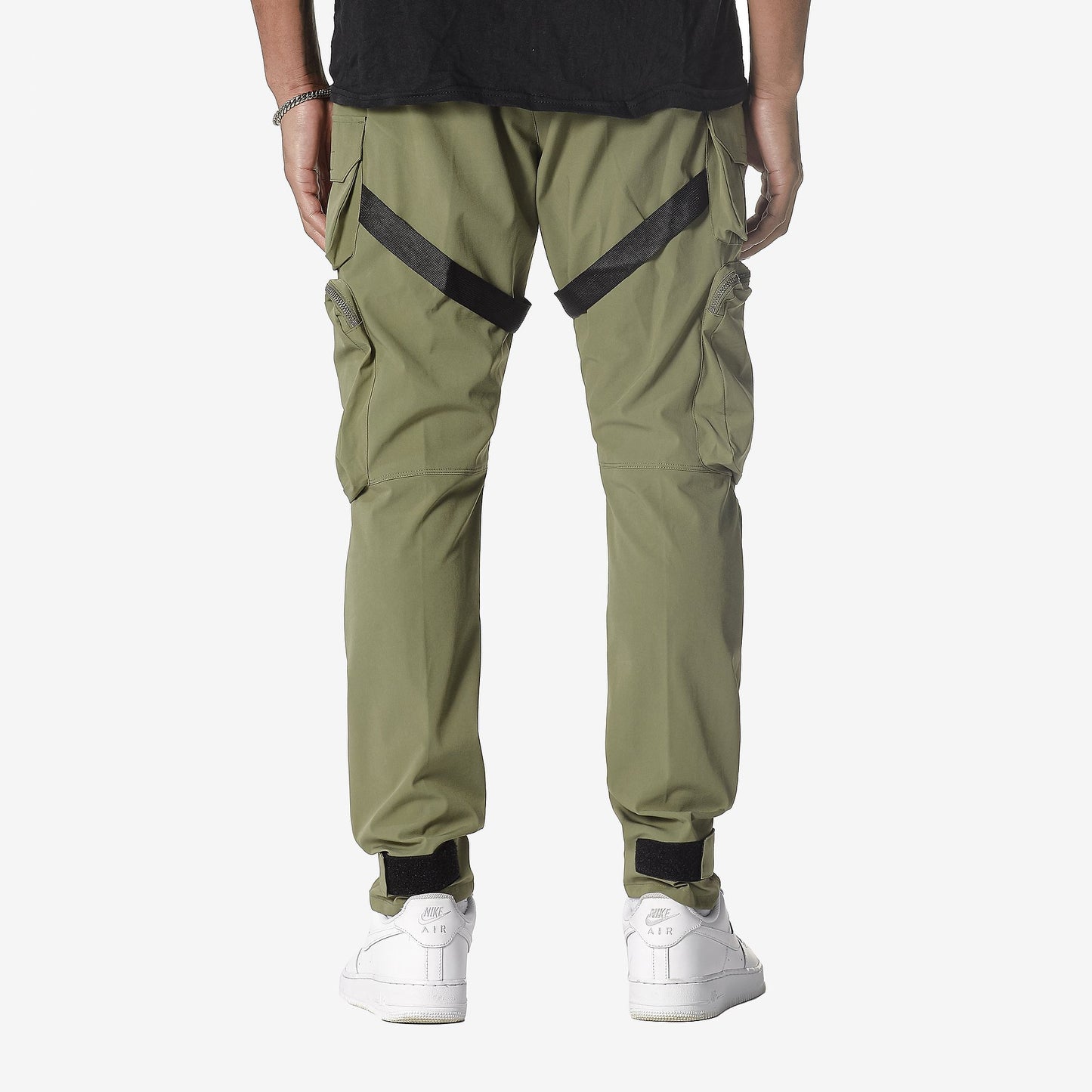LIFE CODE OLIVE CARGO PANTS W/ STRAPS & ZIPPERS - Copper Rivet