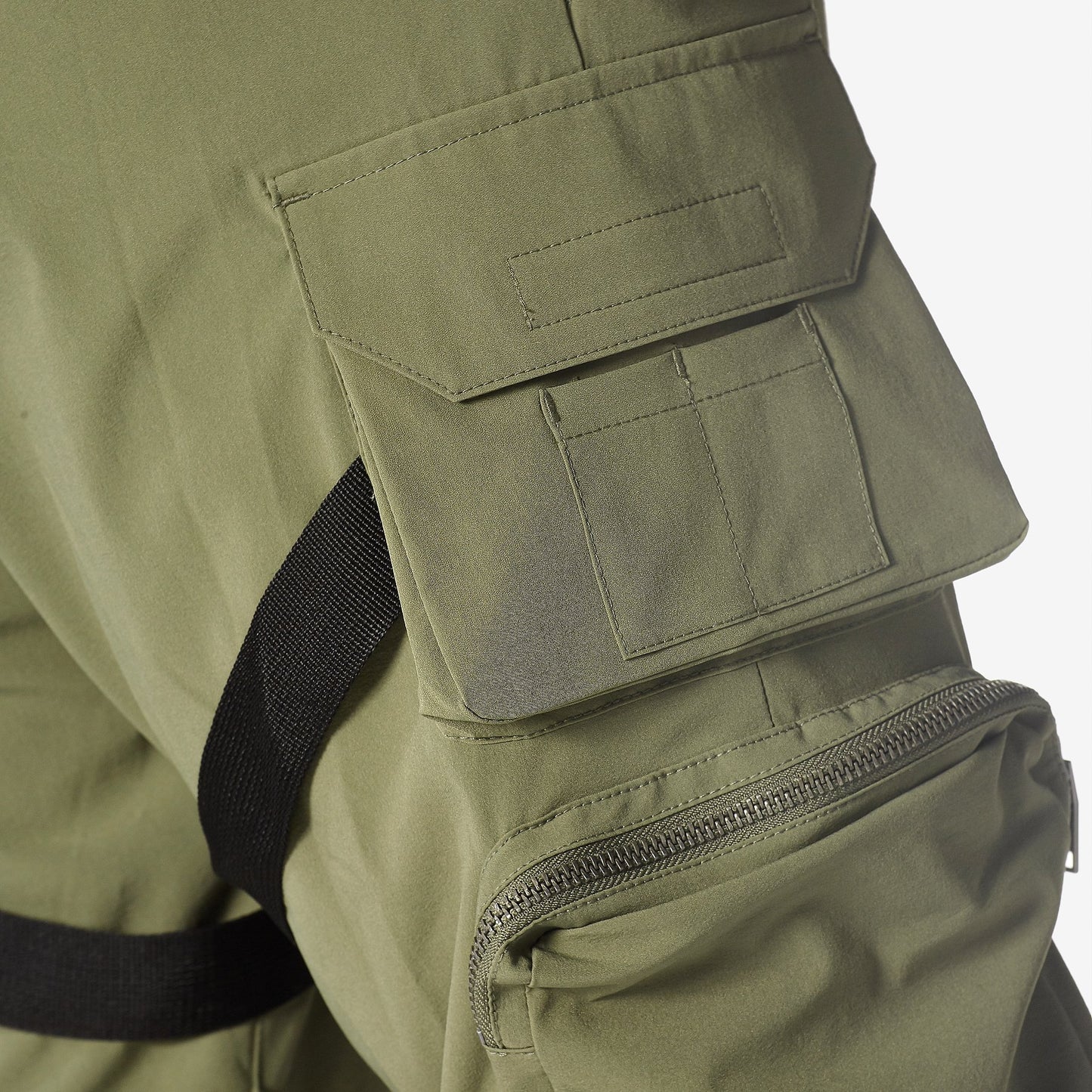 LIFE CODE OLIVE CARGO PANTS W/ STRAPS & ZIPPERS - Copper Rivet