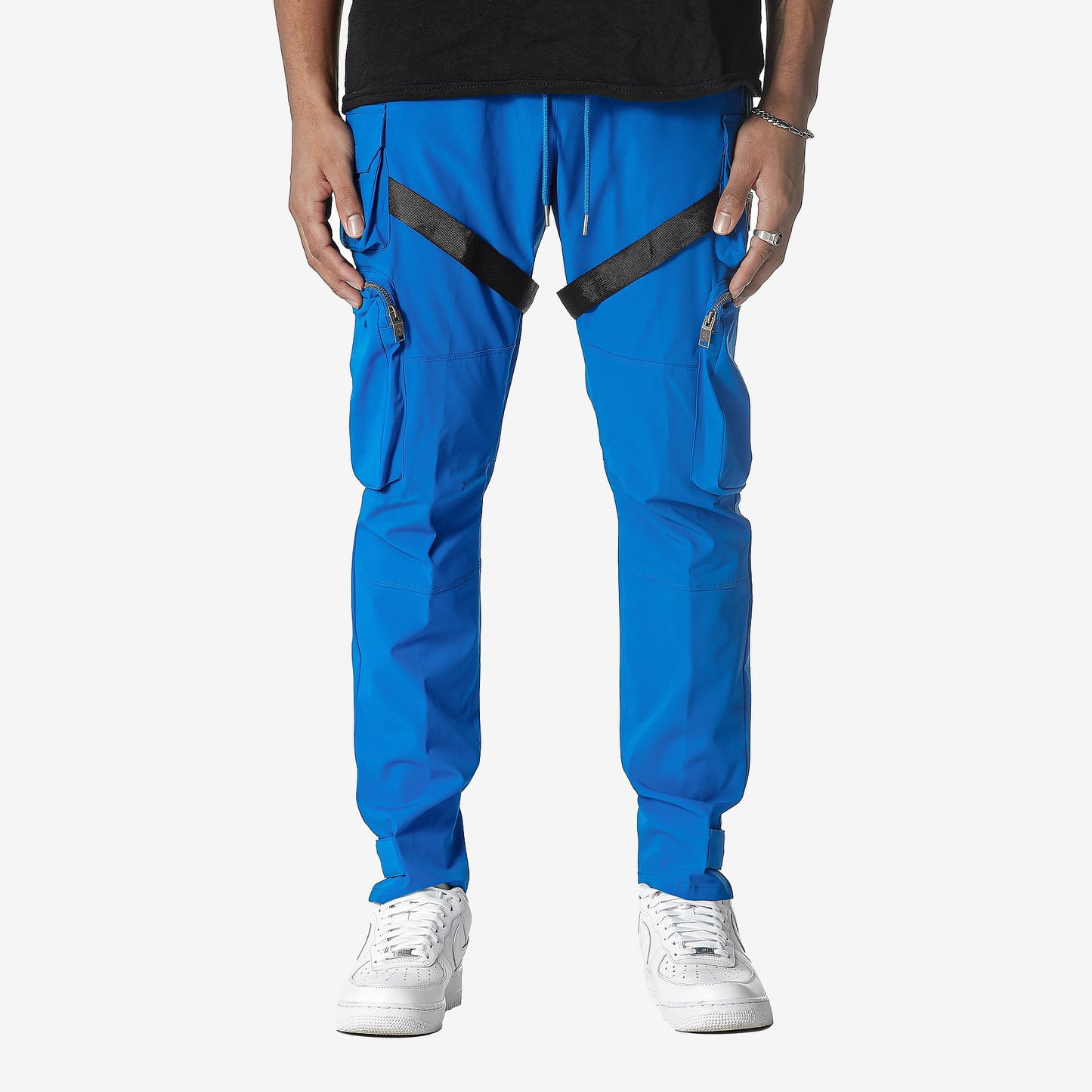 LIFE CODE ROYAL BLUE CARGO PANTS W/ STRAPS & ZIPPERS - Copper Rivet