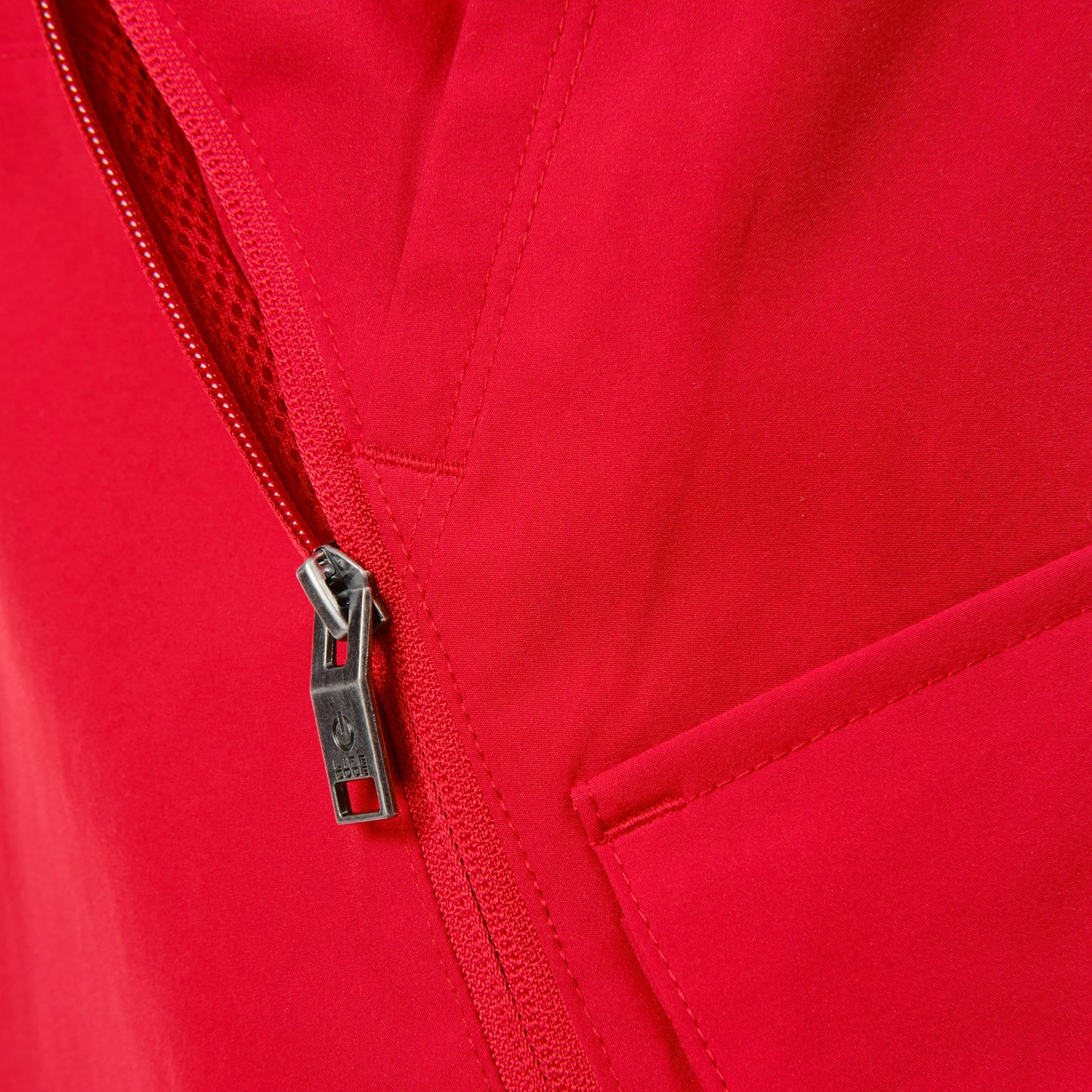 P66. RED NYLON SHORTS W/ UTILITY POCKET