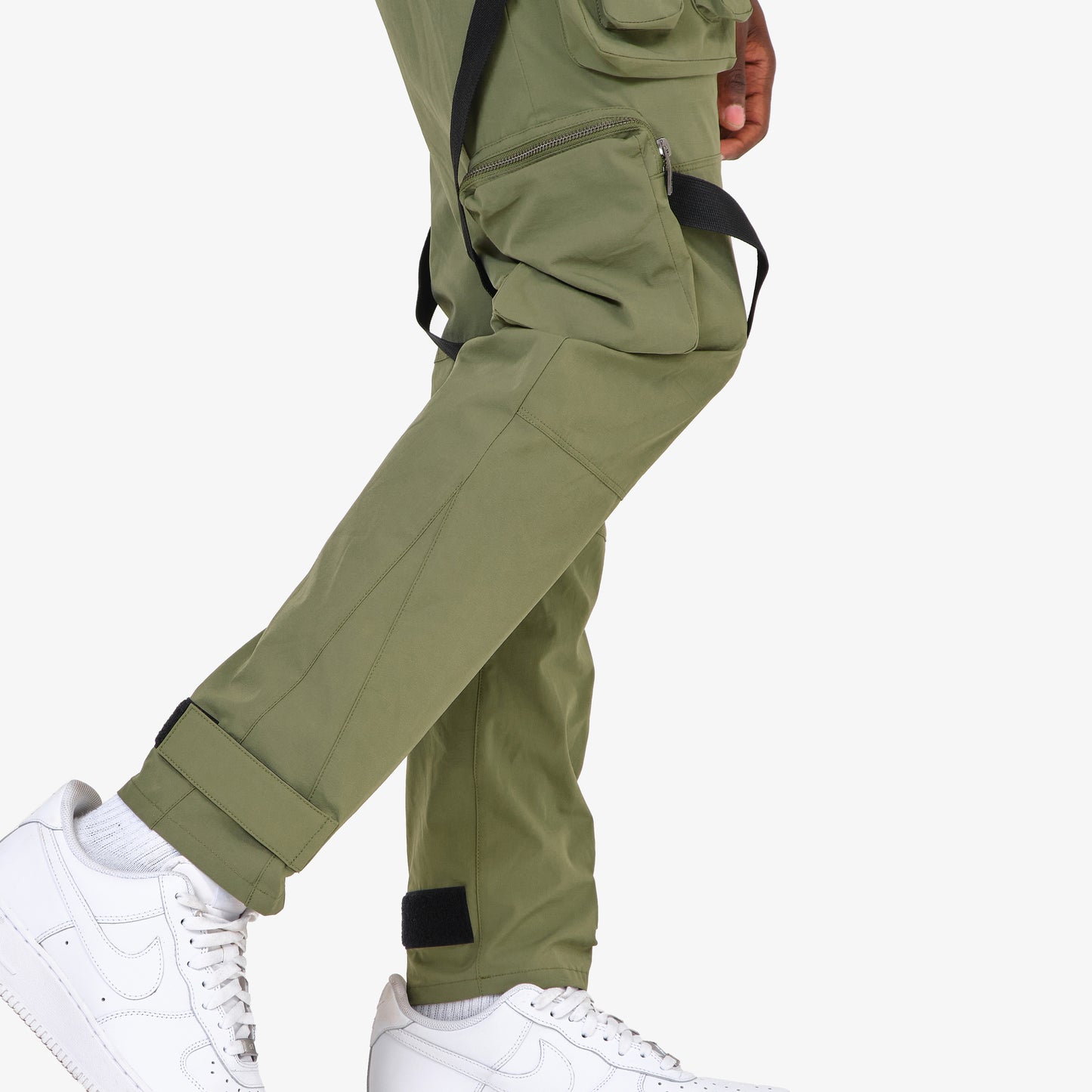 V2. OLIVE CARGO PANTS W/ STRAPS