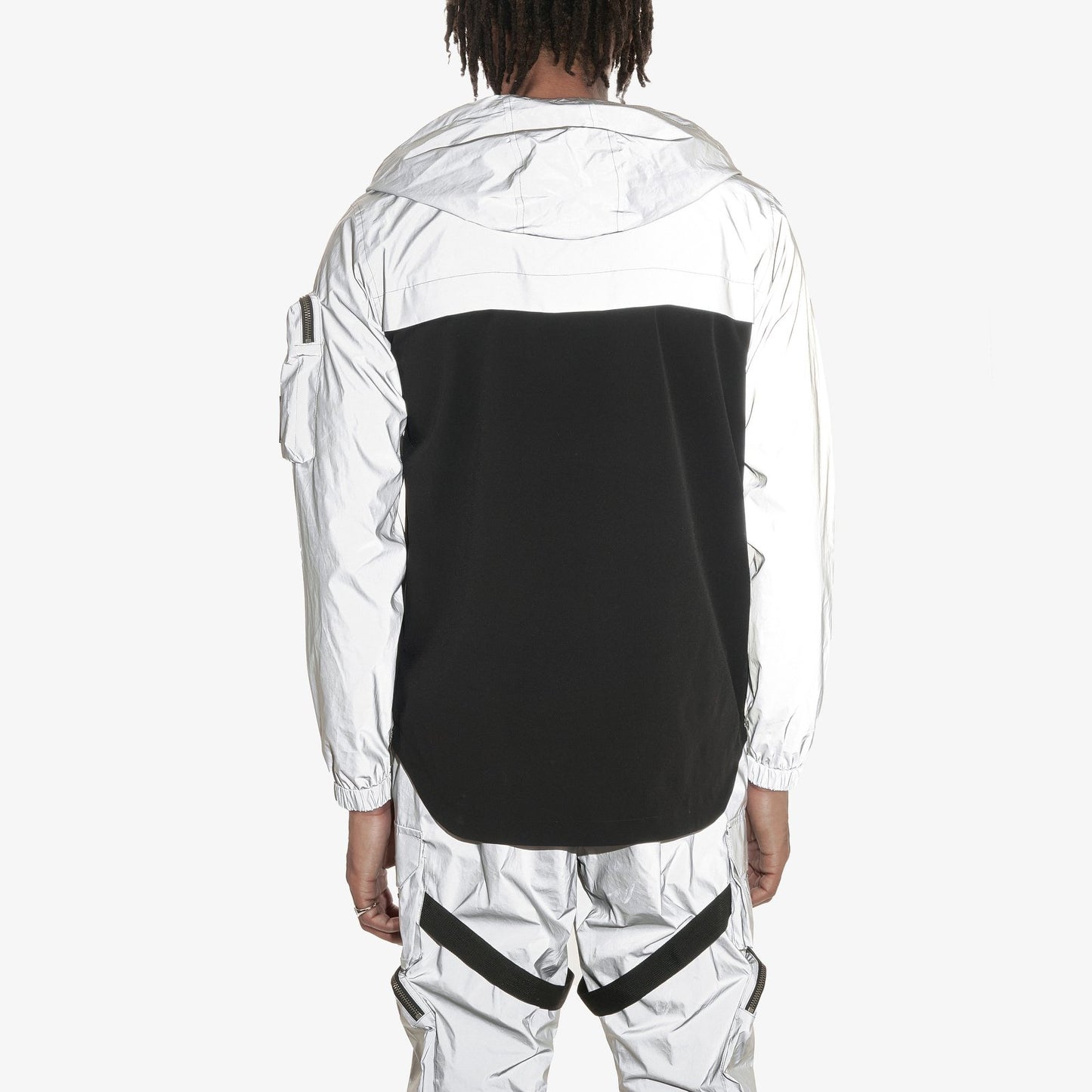 J03. SILVER (REFLECTIVE) PULLOVER WINDBREAKER