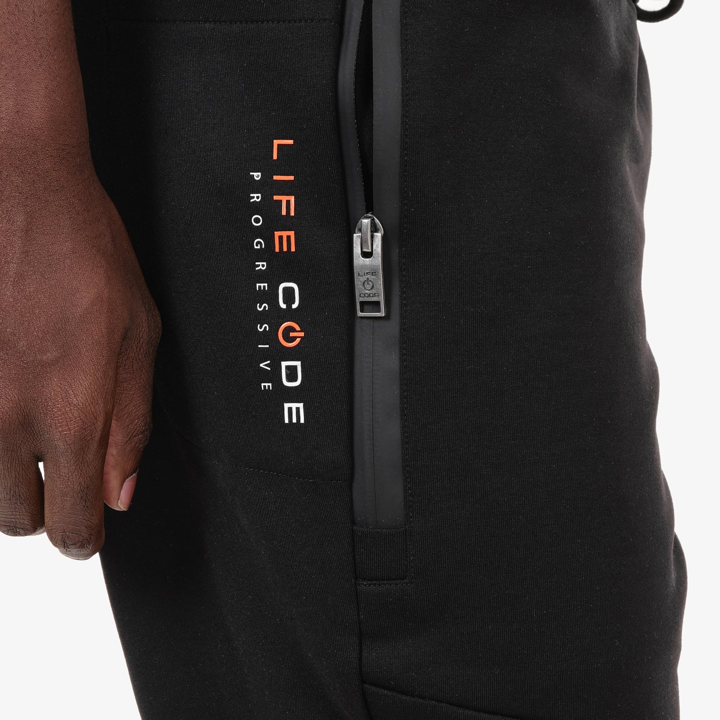 P56. BLACK TECH FLEECE SHORTS (HIDDEN POCKET)