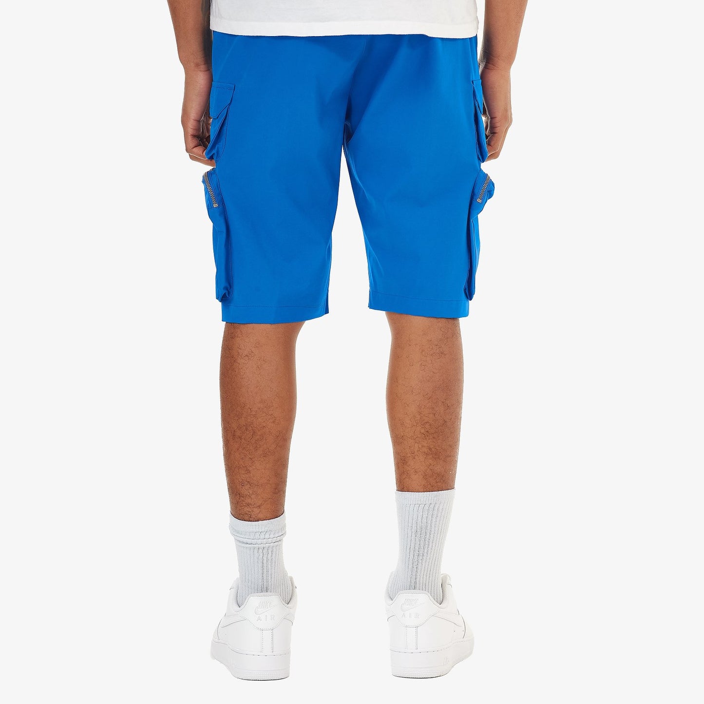 P51. ROYAL BLUE NYLON SHORTS W/ CARGO POCKETS
