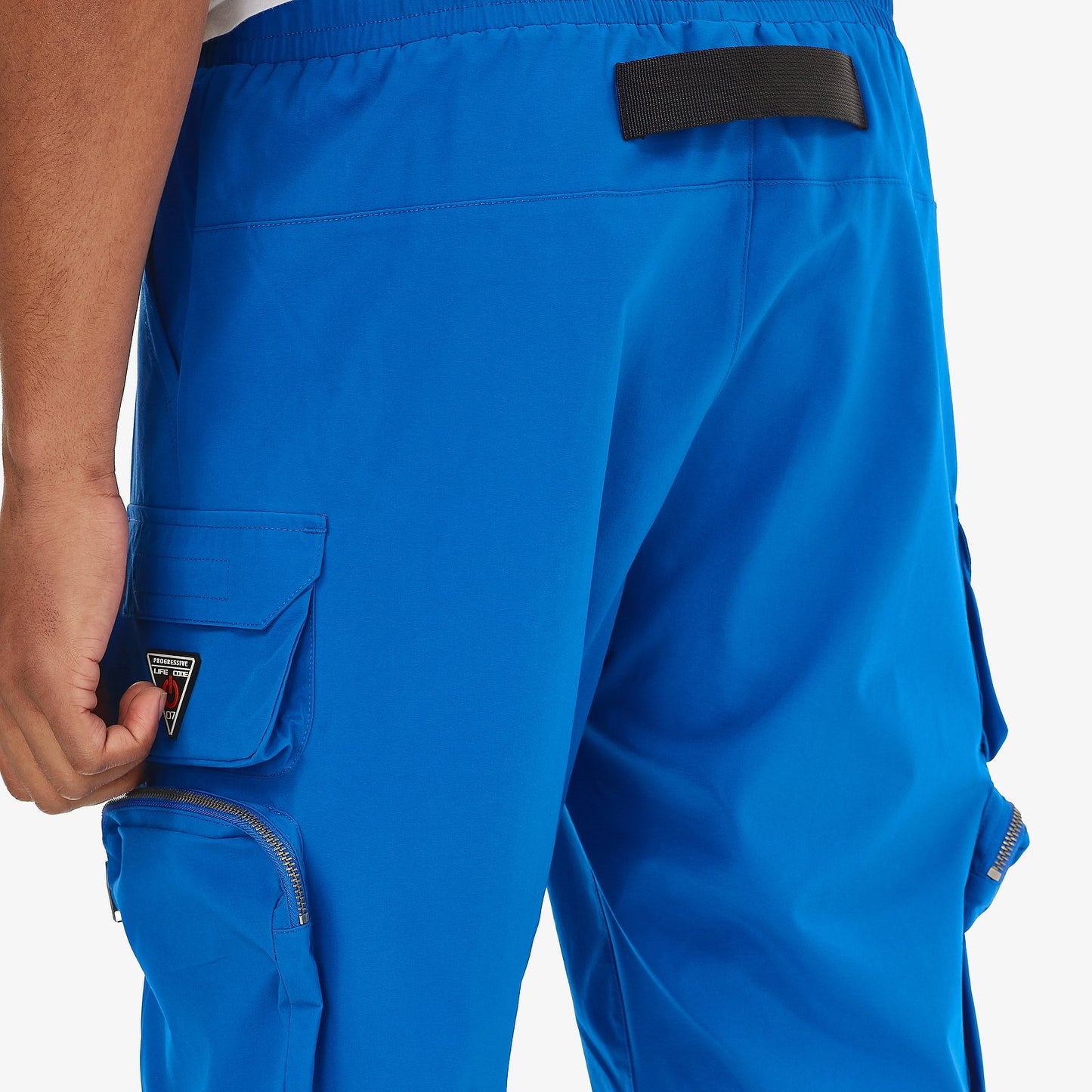 P51. ROYAL BLUE NYLON SHORTS W/ CARGO POCKETS