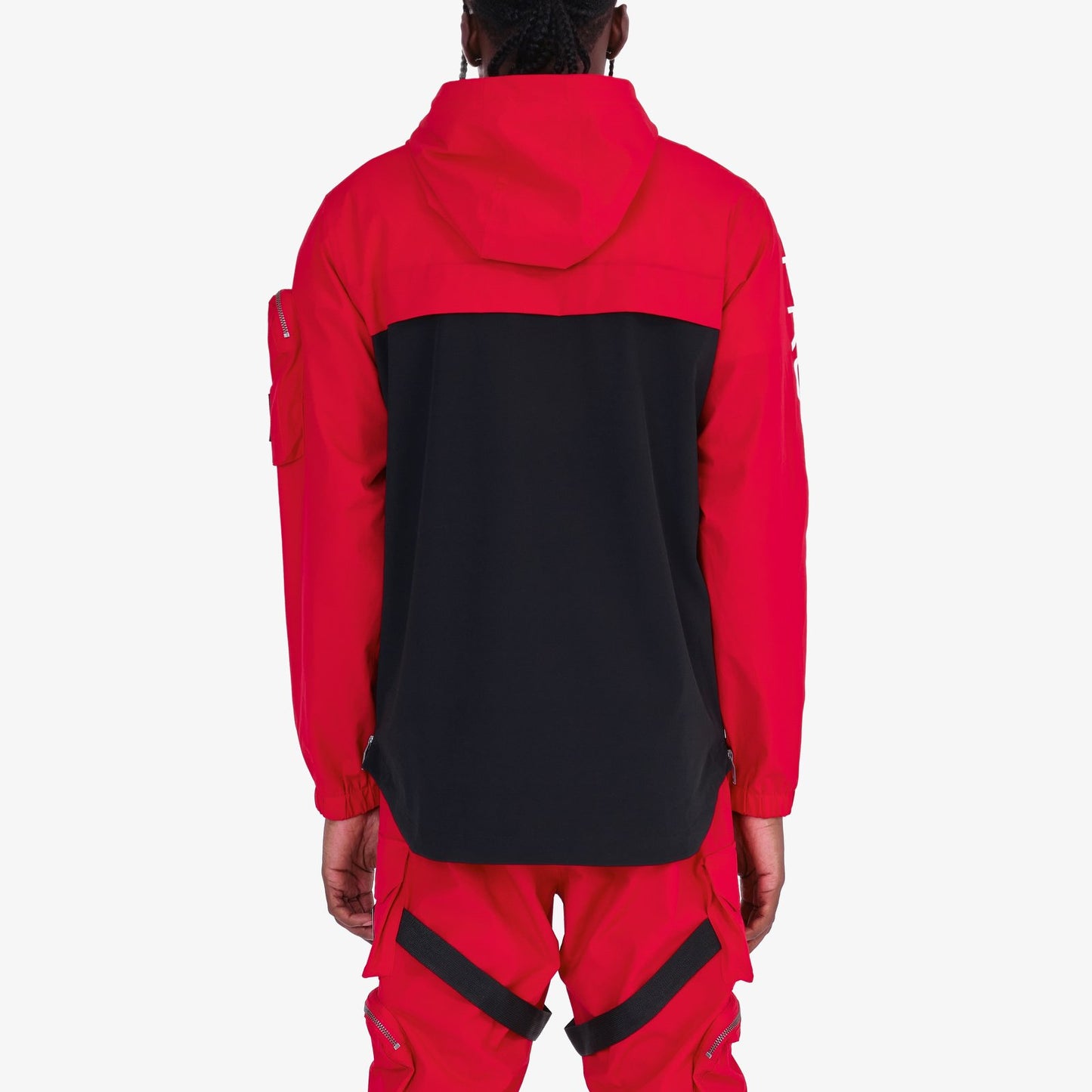 J03. RED PULLOVER WINDBREAKER