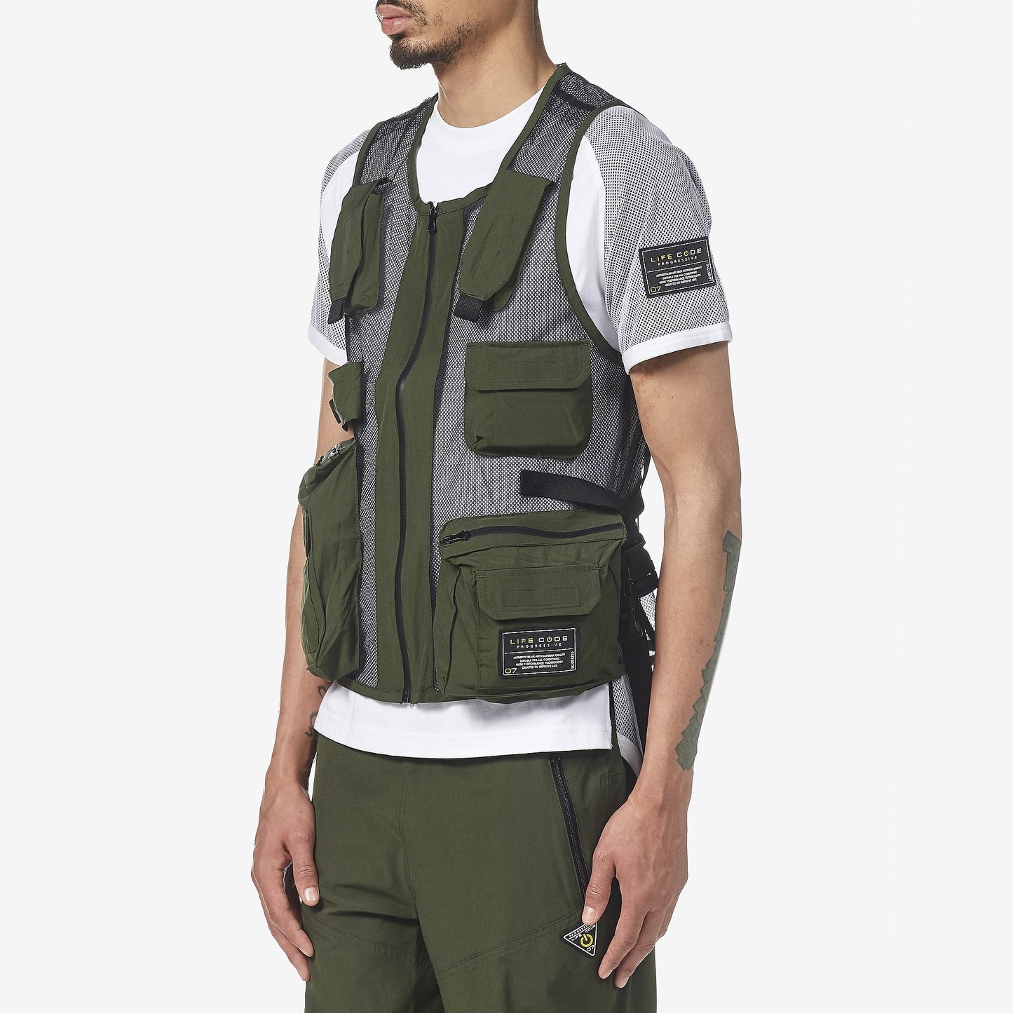LIFE CODE OLIVE MESH VEST - Copper Rivet