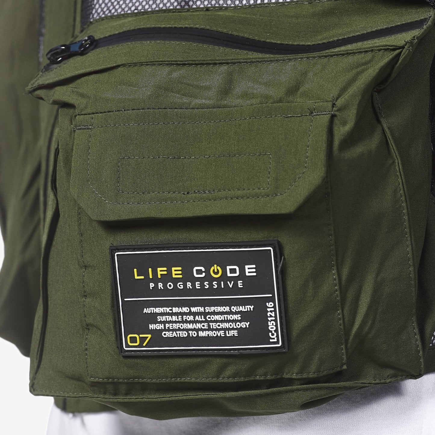LIFE CODE OLIVE MESH VEST - Copper Rivet