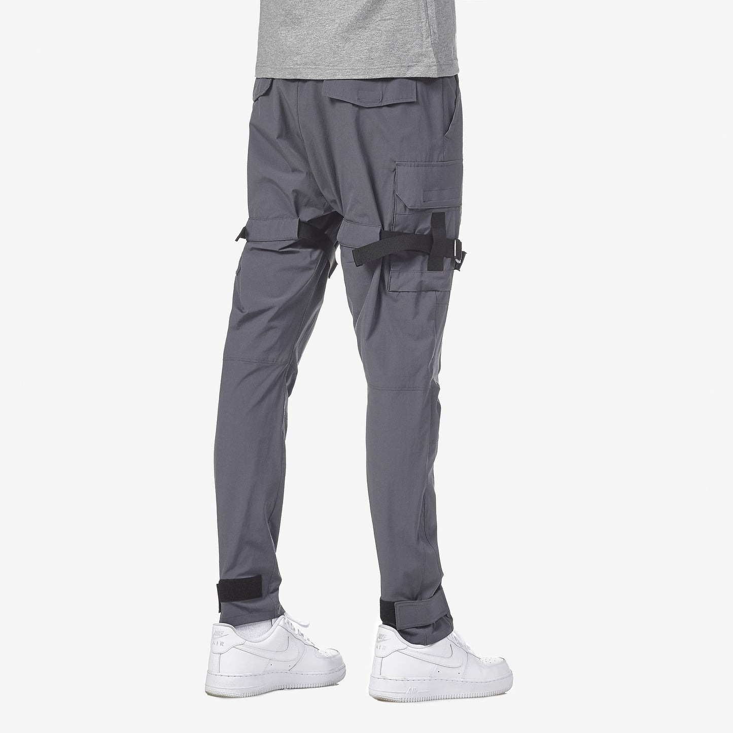 LIFE CODE GREY PANTS WITH BUCKLE & STRAPS - Copper Rivet