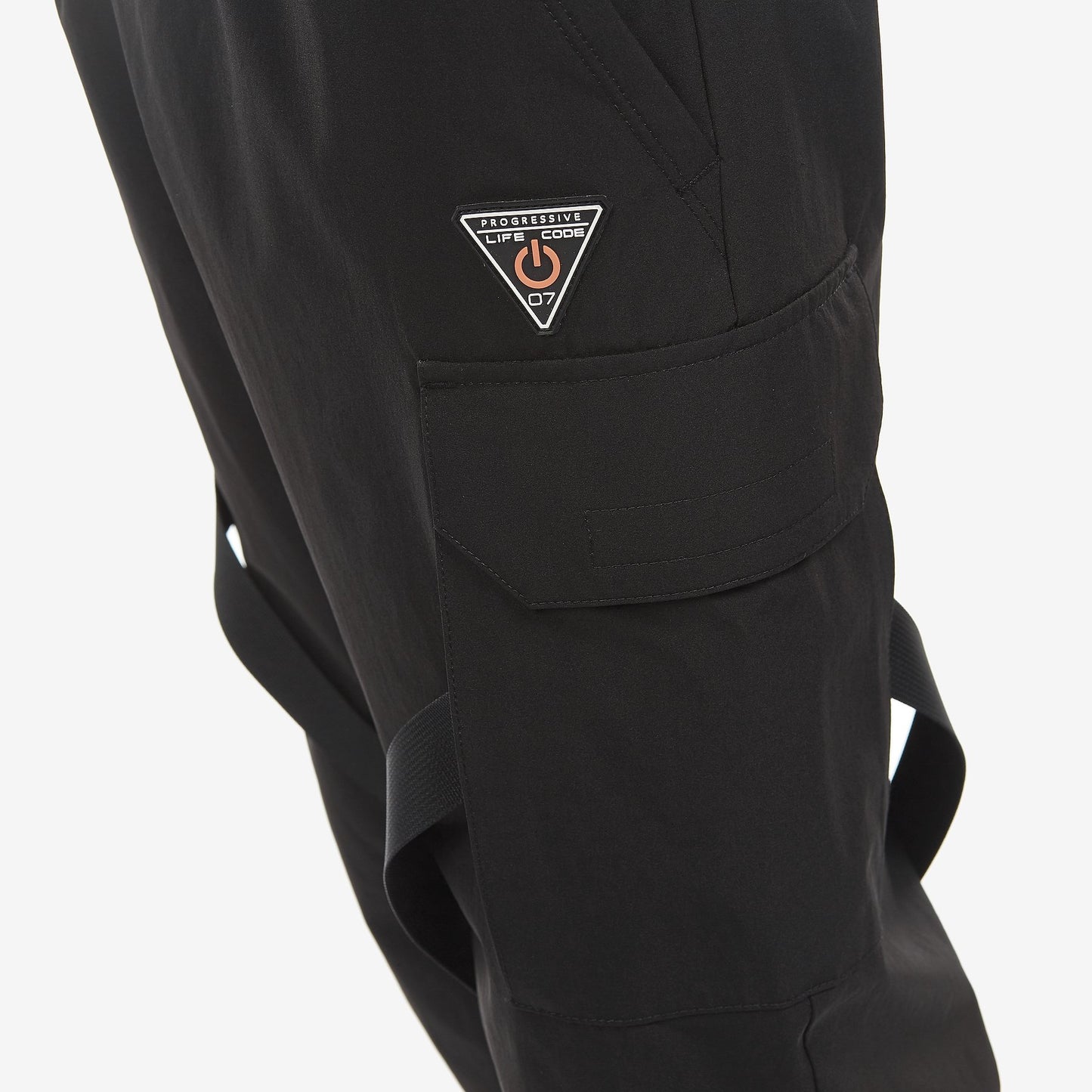 LIFE CODE BLACK CARGO PANTS W/ STRAPS - Copper Rivet