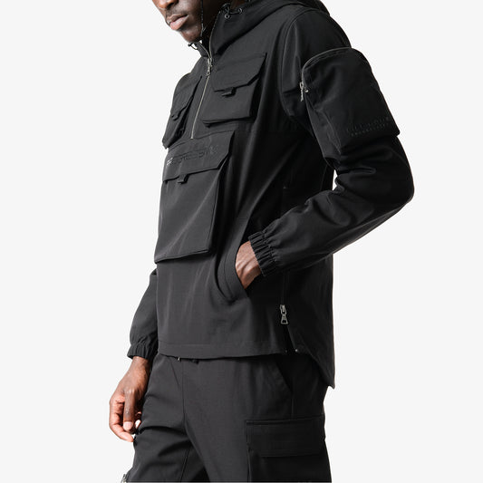 J05. BLACK PULLOVER WINDBREAKER