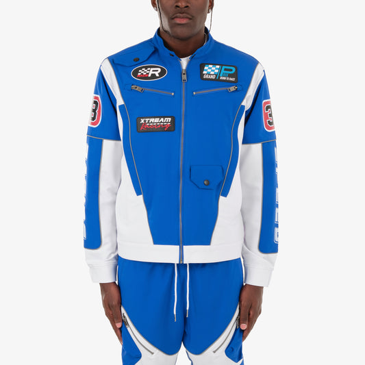 J91. ROYAL BLUE / WHITE RACING JACKET