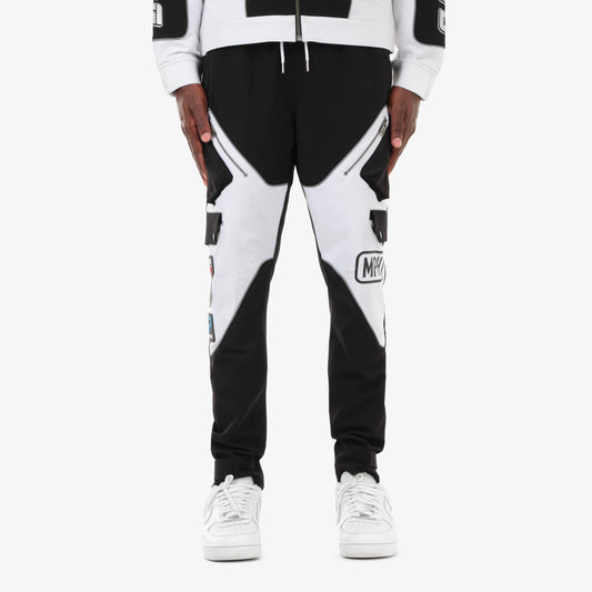 P90. BLACK / WHITE RACING PANTS
